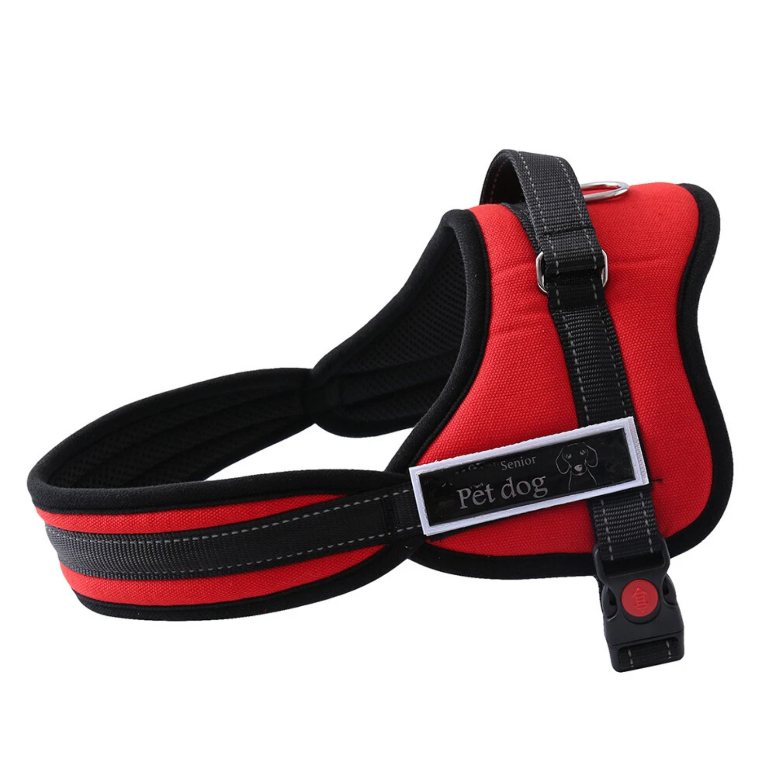 Adjustable Dog Harness Oxford Vest Leash Clip Red Size M
