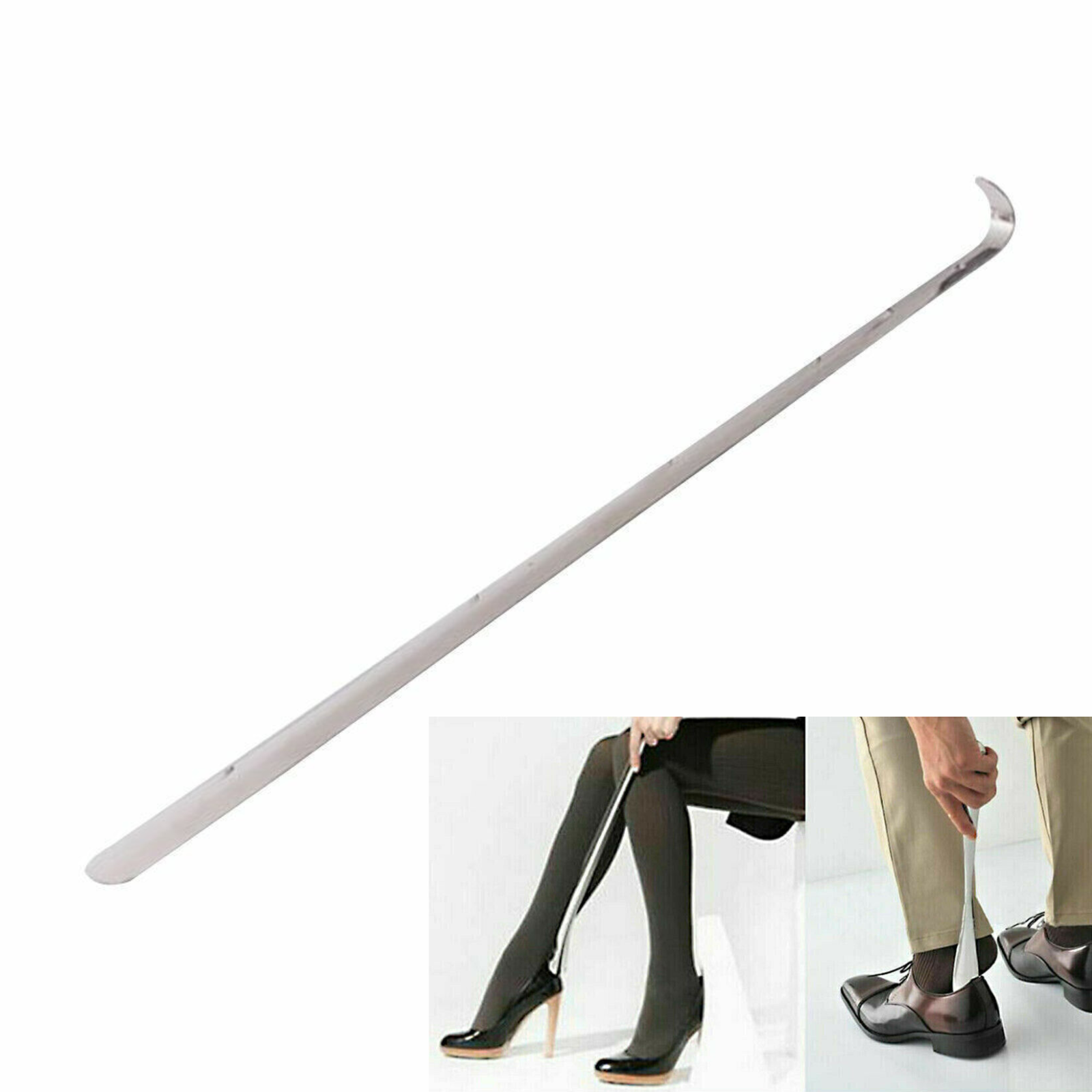 Shoe Horn Stainless Steel 58cm Long Handle New Lifter Tool