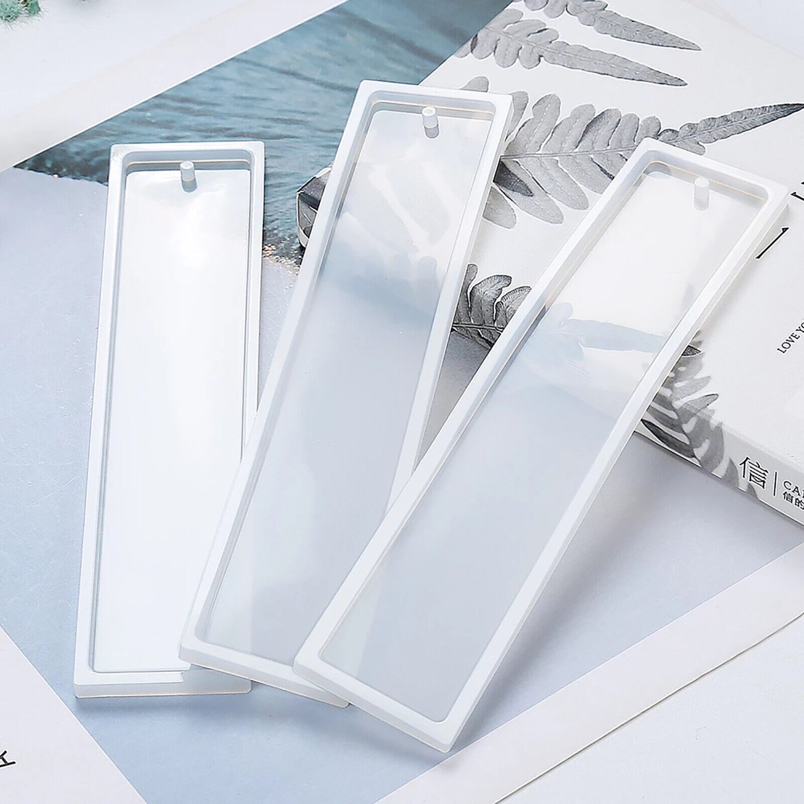 DIY Epoxy Resin Craft 5PCS Rectangle Silicone Bookmark Mold Making Tools