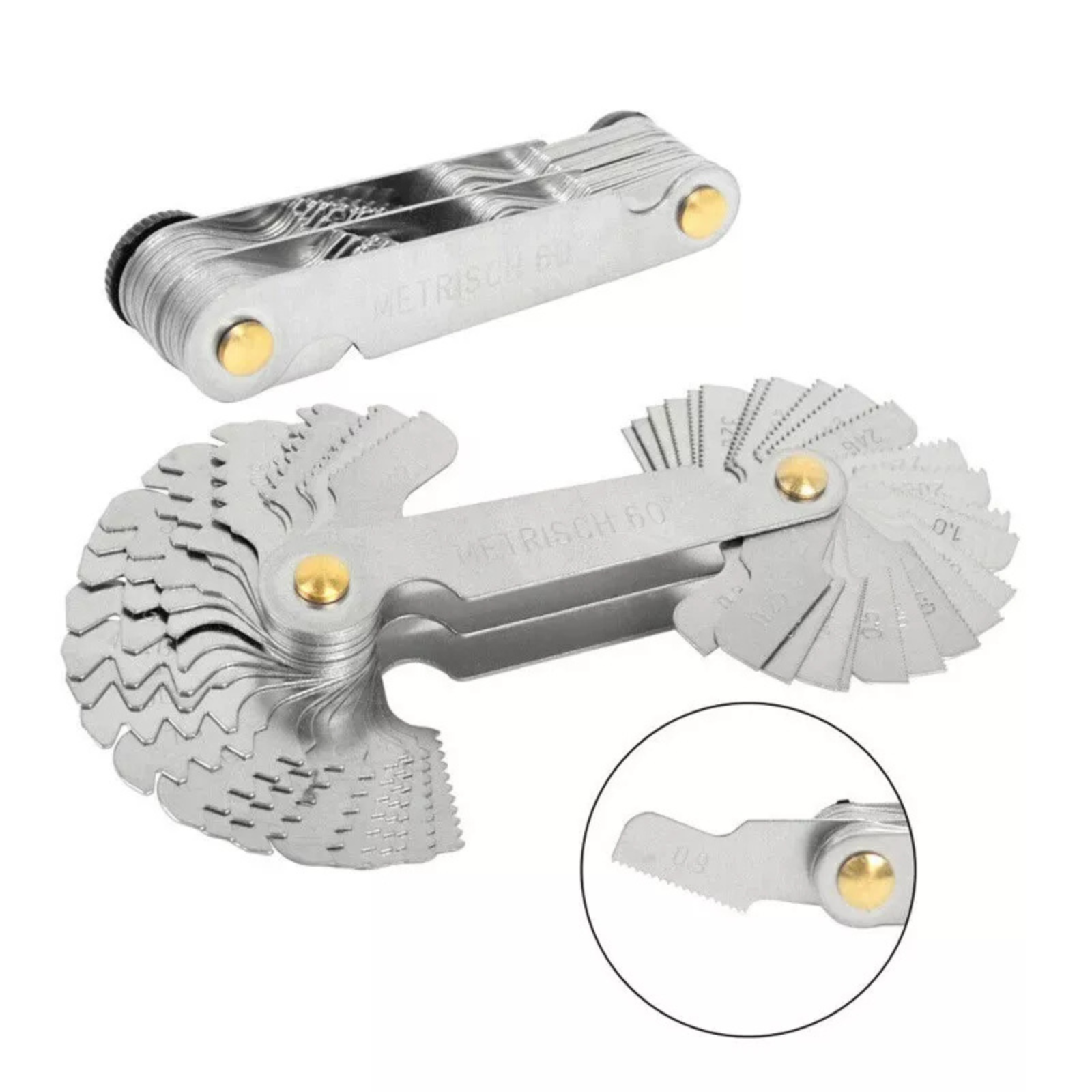 Tap Pitch Inspection Angle 60° Metric 55° Imperial 52 Blades Screw Thread Gauge