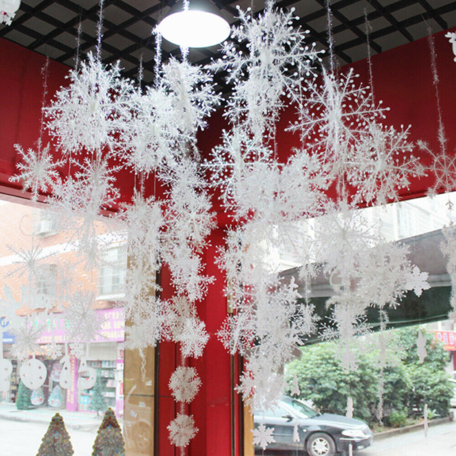 Garland Hanging Christmas Party Decorations White Snowflake