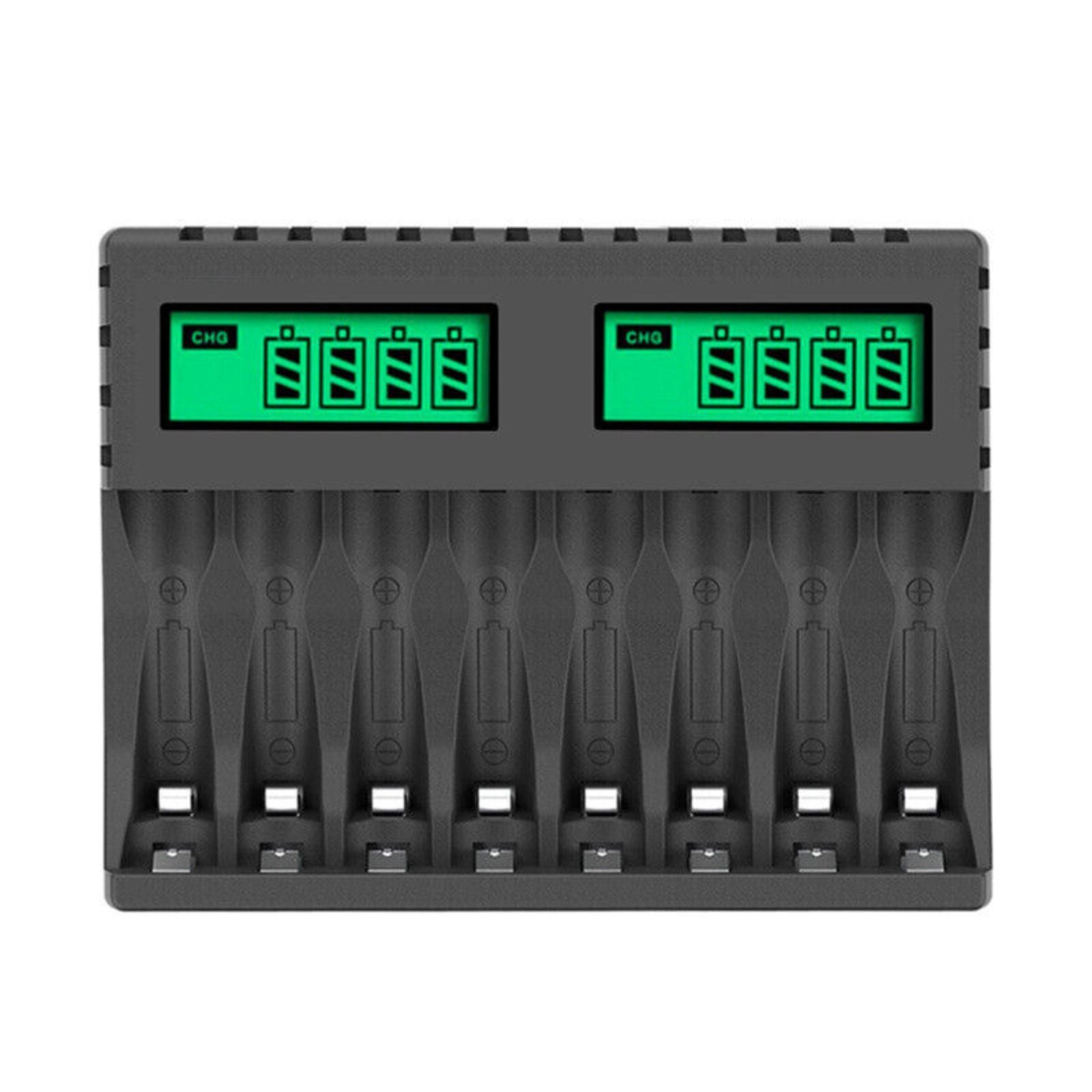 Smart Battery Charger for AA/AAA LCD Display 8 Slot Rechargeable Batteries
