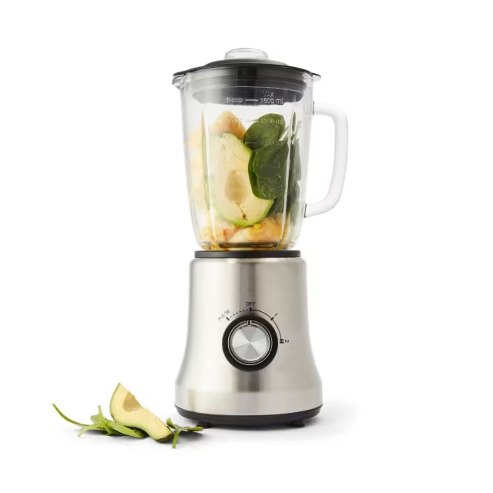 Stainless Steel Blender With Glass Detachable Jug 1.5L Juicer Ice Crusher