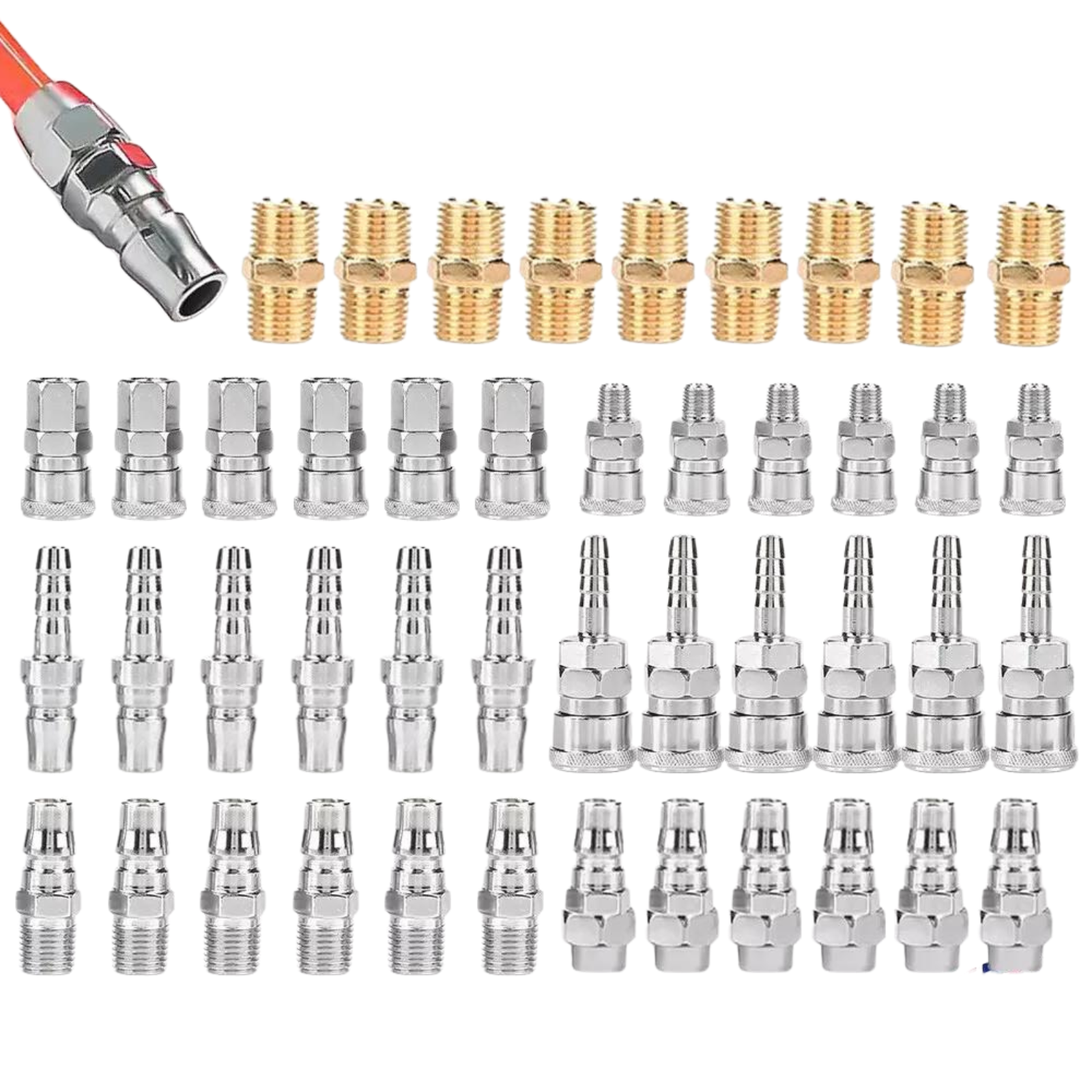 Coupler Compressor Kit Tools 45x Air Hose Fittings Nitto Type Male Female