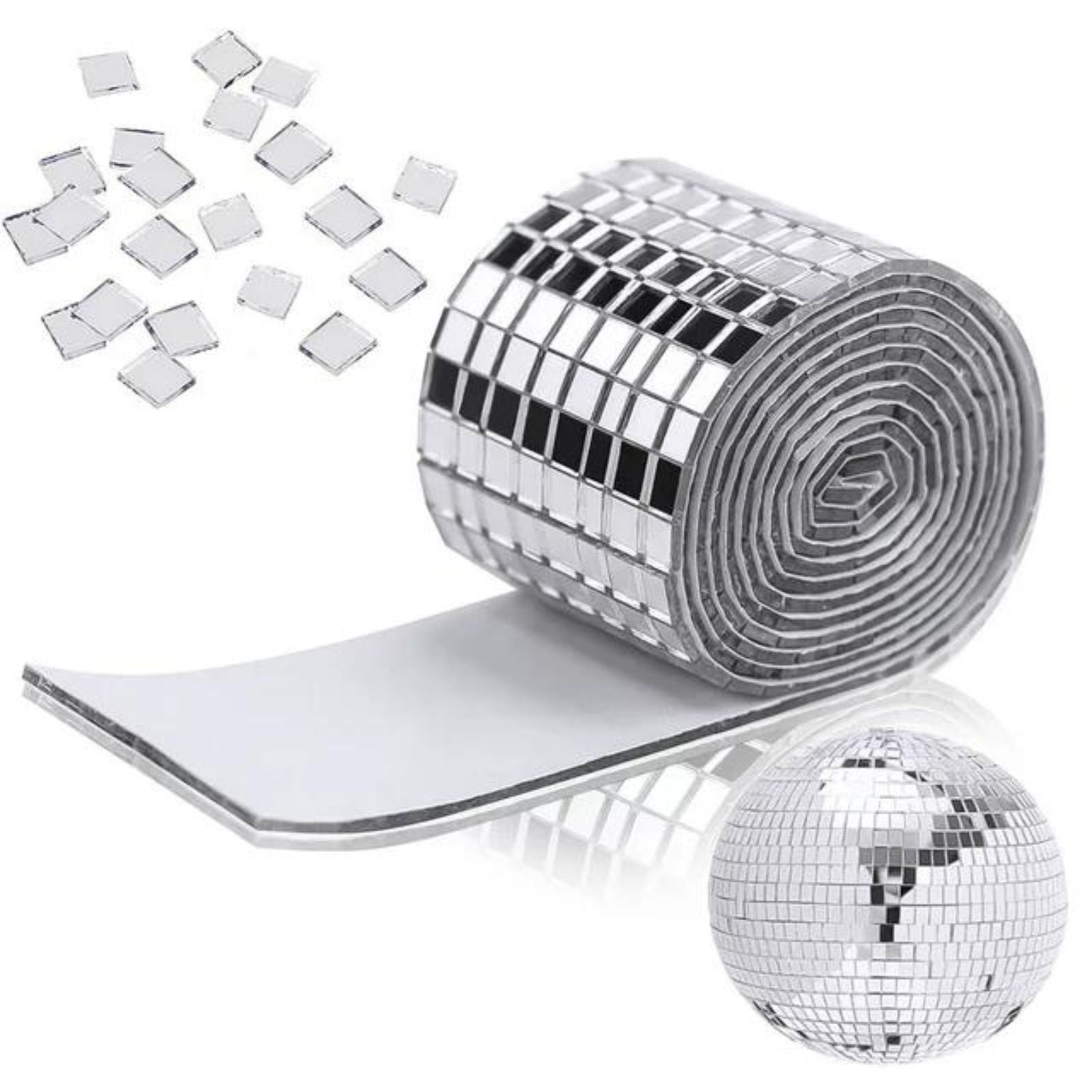 Self-Adhesive Square Mirror Wall Sticker Decors Home Mini Mosaic Glass Silver
