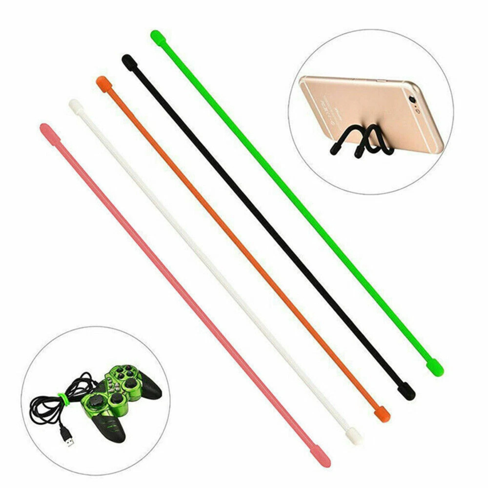 Reusable Twist Ties Cable Rubber Magic 6inch Multipurpose Wire Fasteners 5x