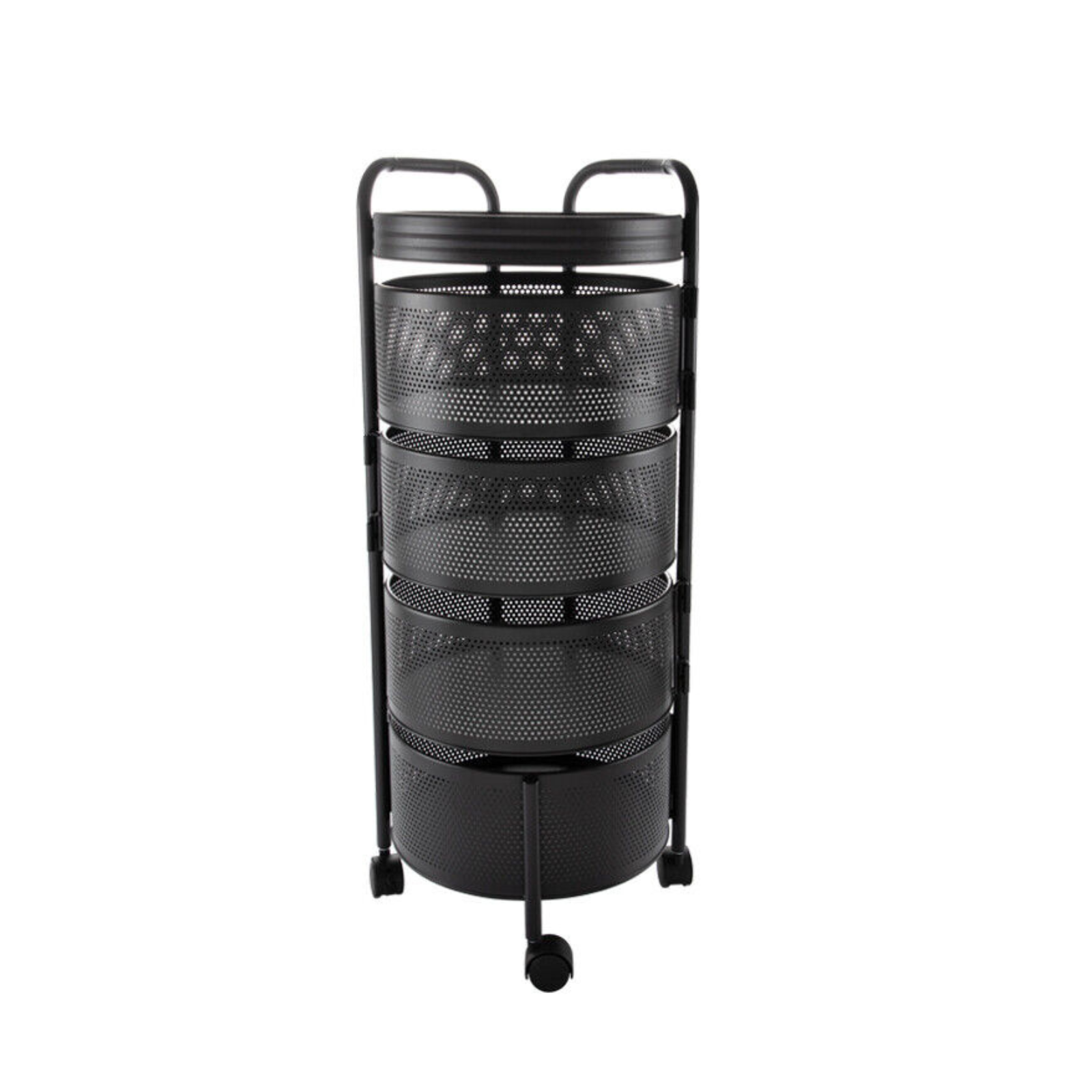 4 Tiers Trolley Rack Organizer Kitchen Storage Fruits Veg Rolling Carts Basket