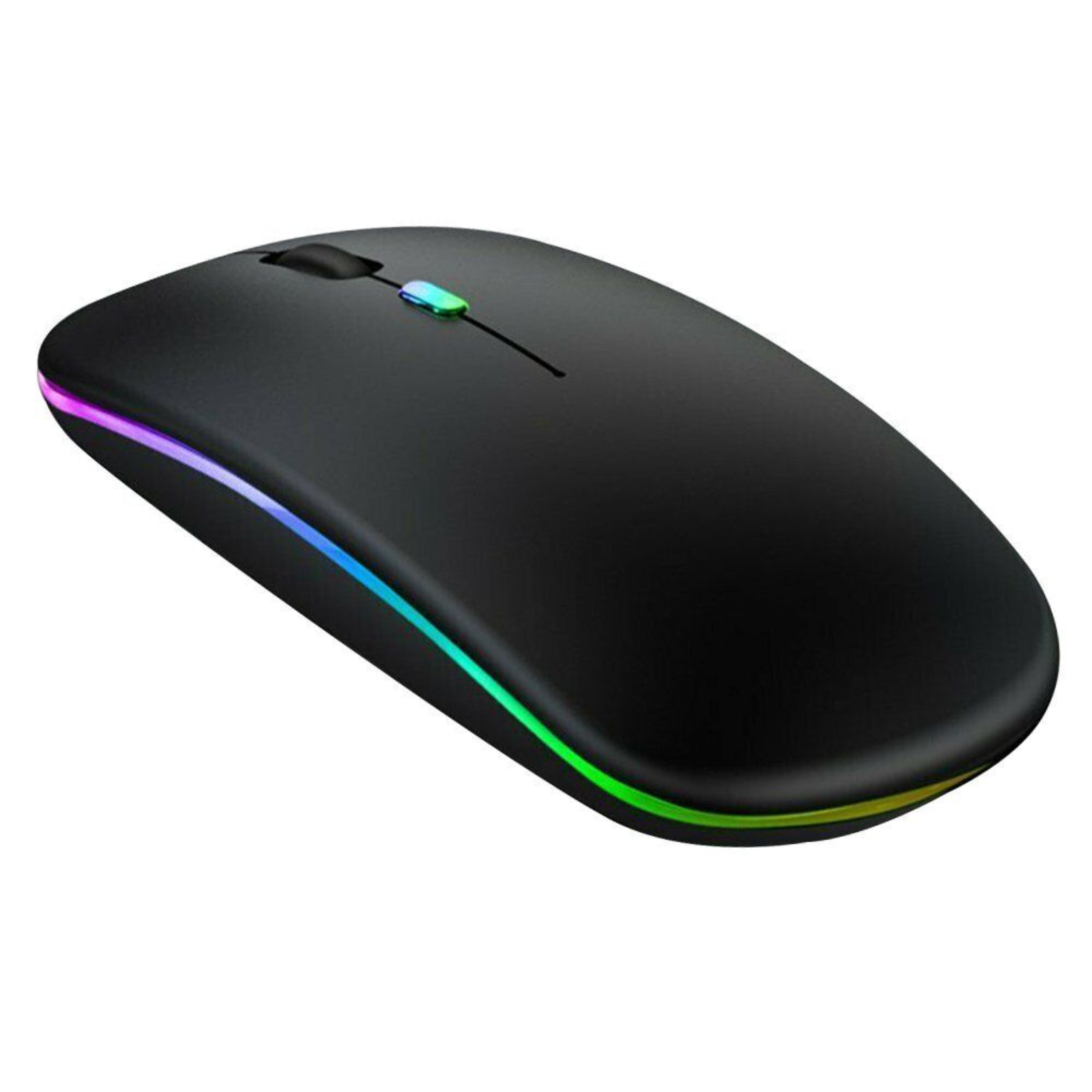 Bluetooth 5.1+ 2.4G Cordless Rechargeable Slim Wireless Mouse Laptop PC Black