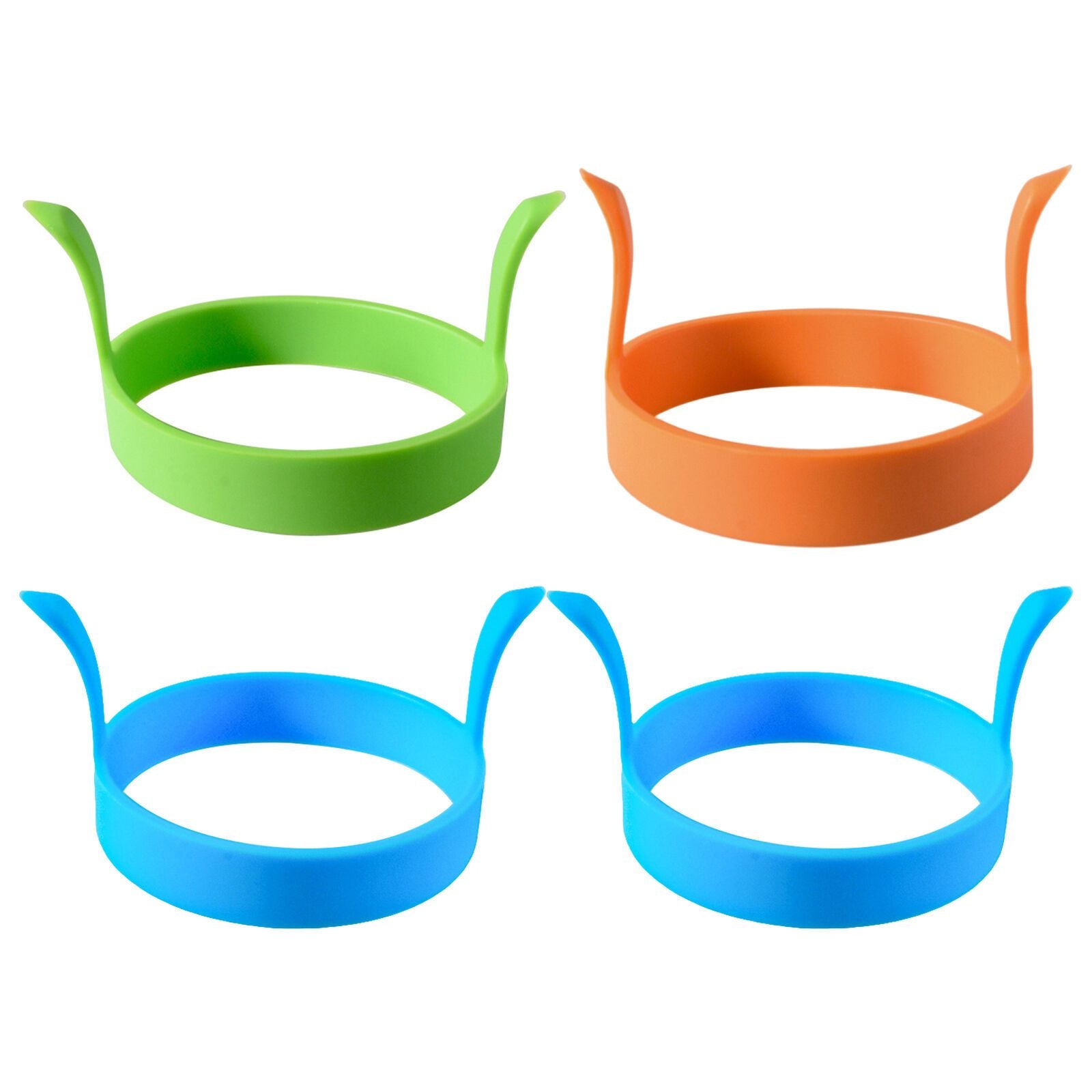 4pcs Non Stick Kitchen Tools Silicone Egg Rings Baking Pancake Handles