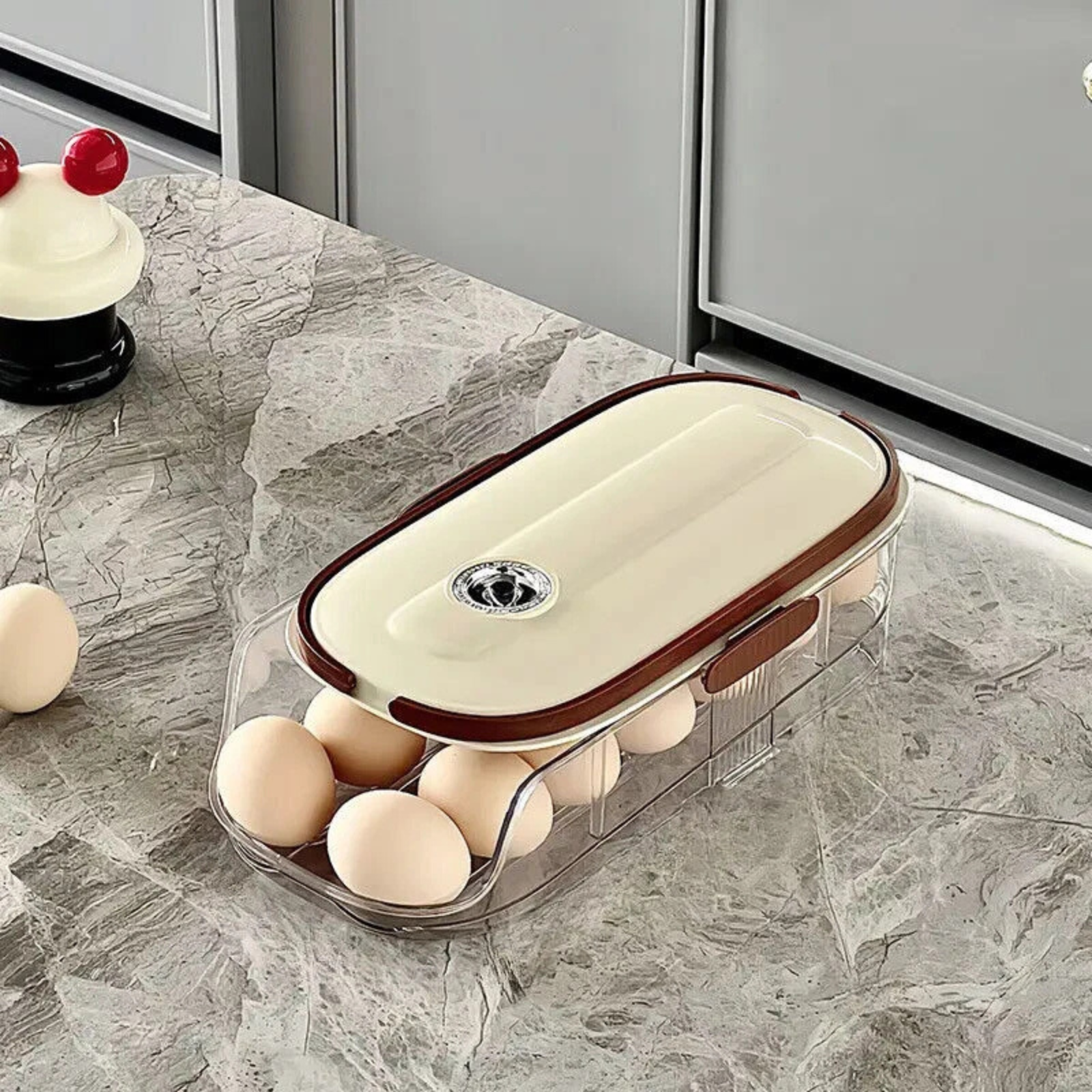 Home Egg Carton Kitchen Storage Organizer Compact Space Saving Holder