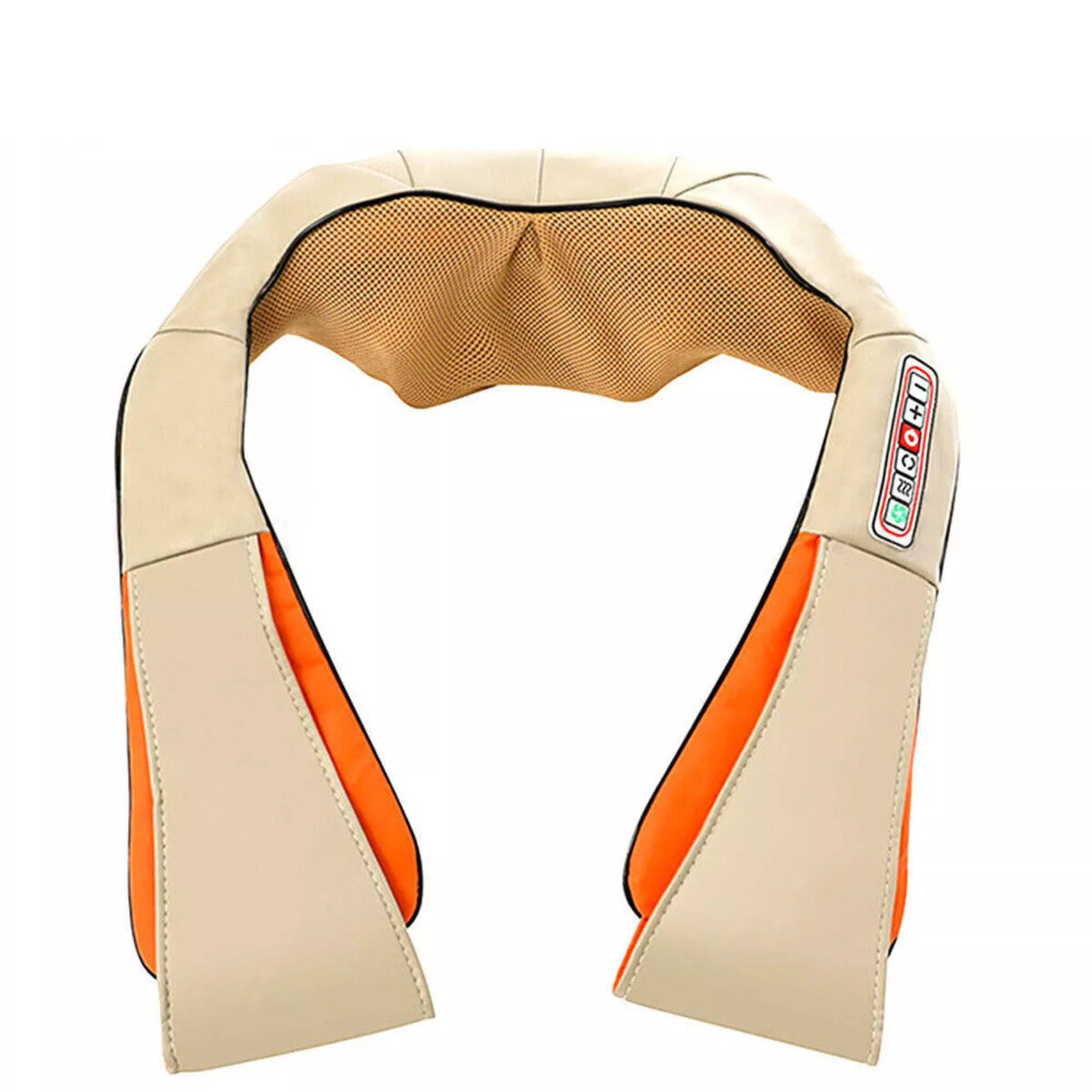 6 Key Neck Massager Beige Knead Shiatsu Relax Heated Shoulder Massager Electric