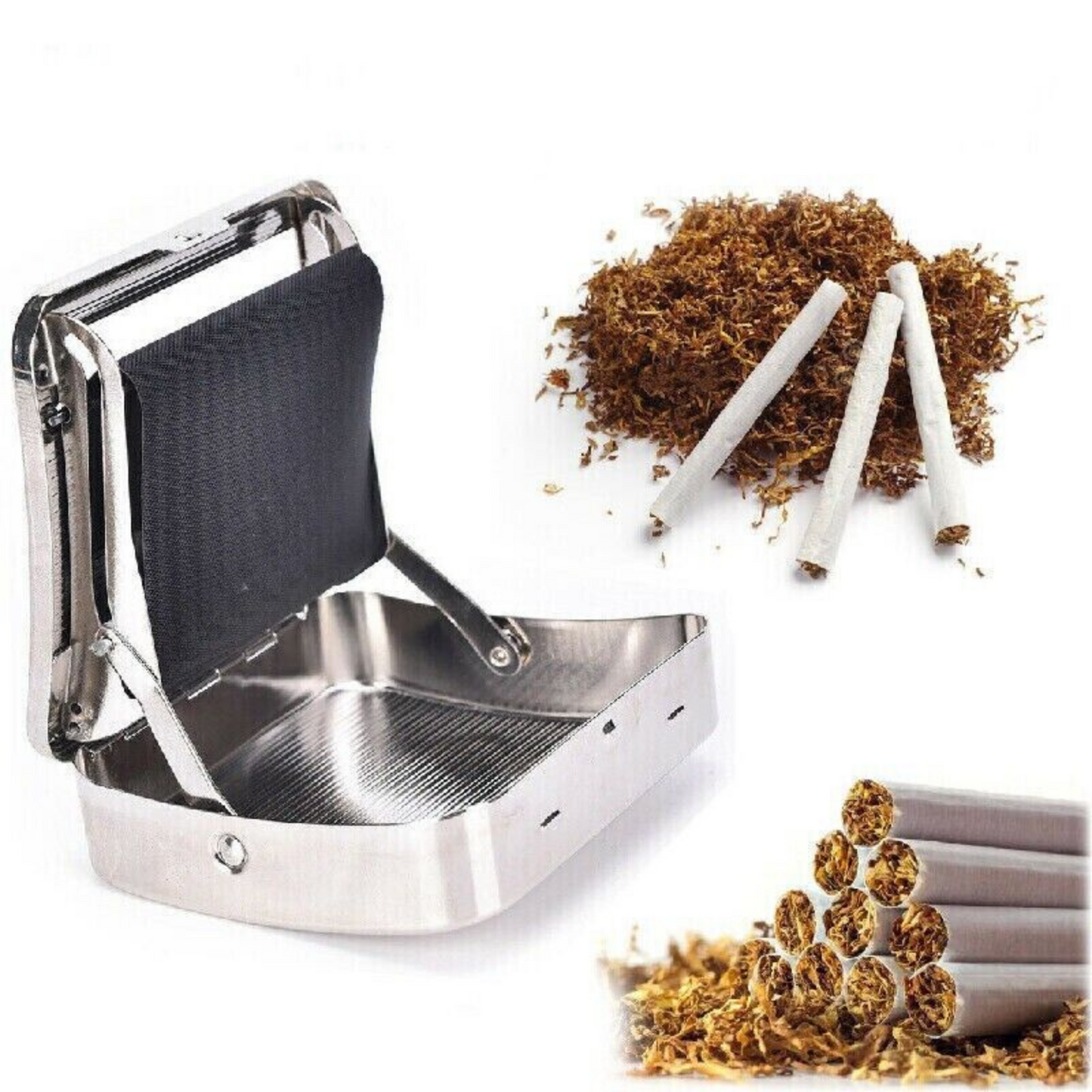 Cigarette Tobacco Roller Metal Automatic Rolling Machine Box Case Maker Tin