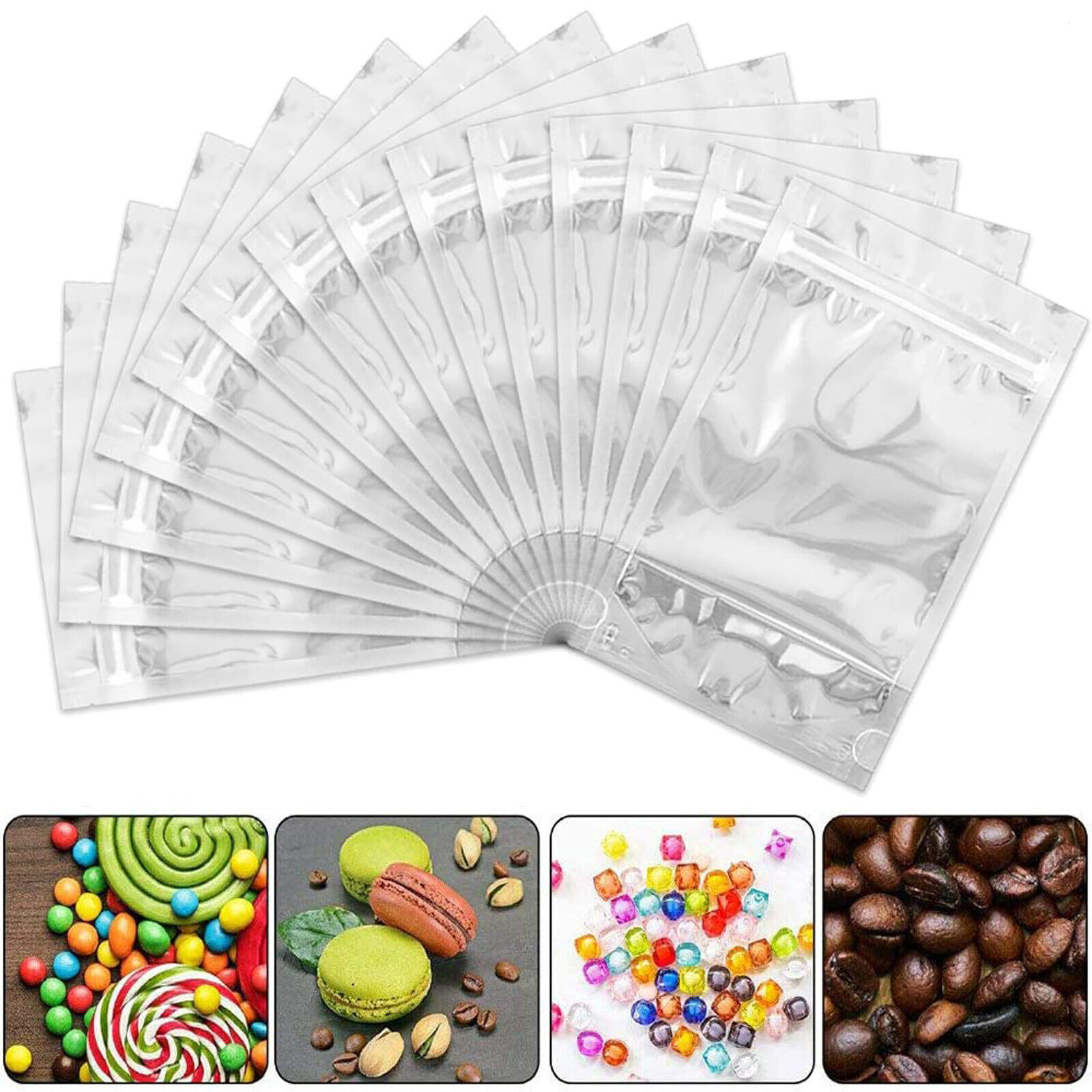 10x15cm Food Packaging Zip Seal Bags Aluminum Foil Mylar Stand Up Pouches Bags