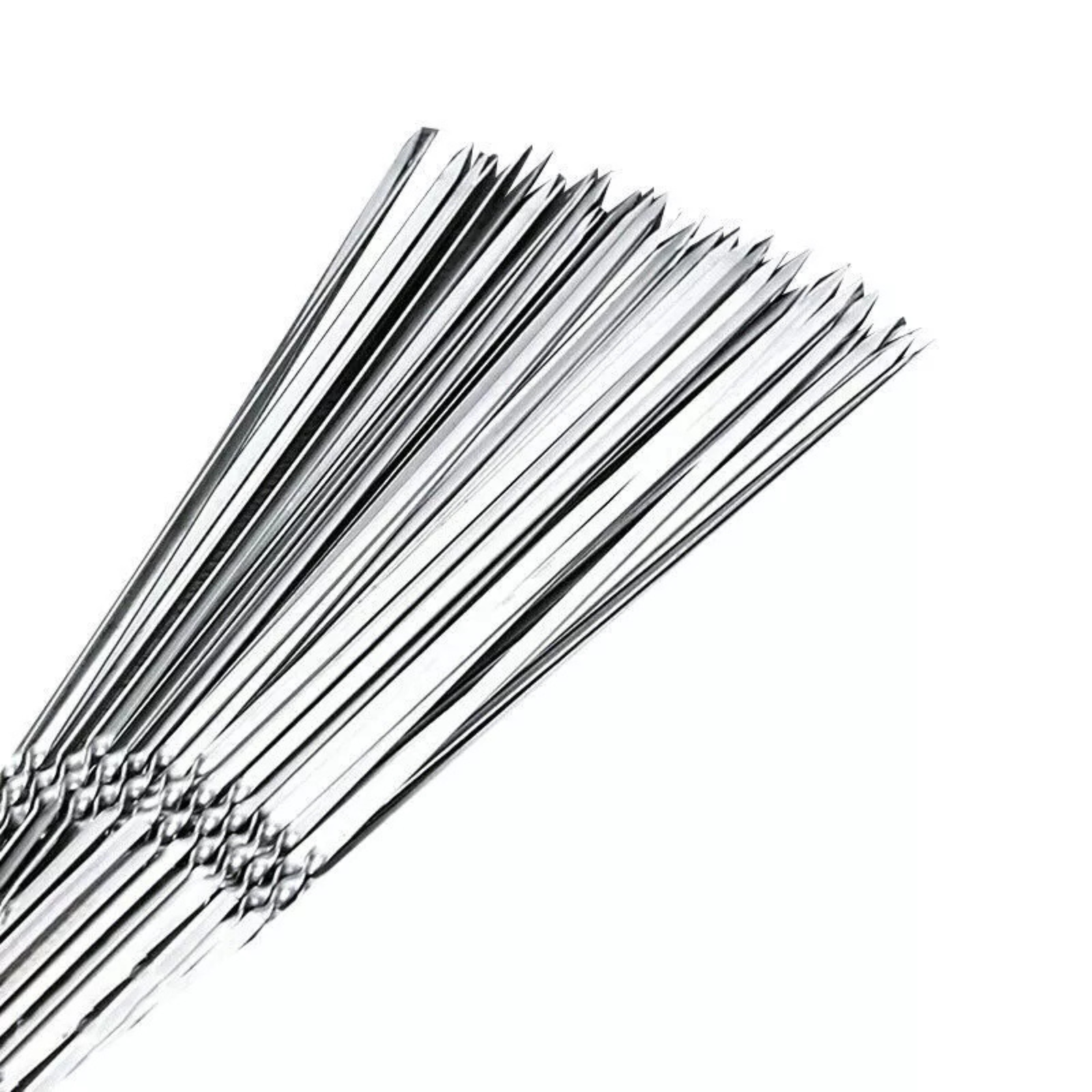 20x Tools Kebab Stick Skewers Flat Needle BBQ Stainless Steel Barbecue Metal
