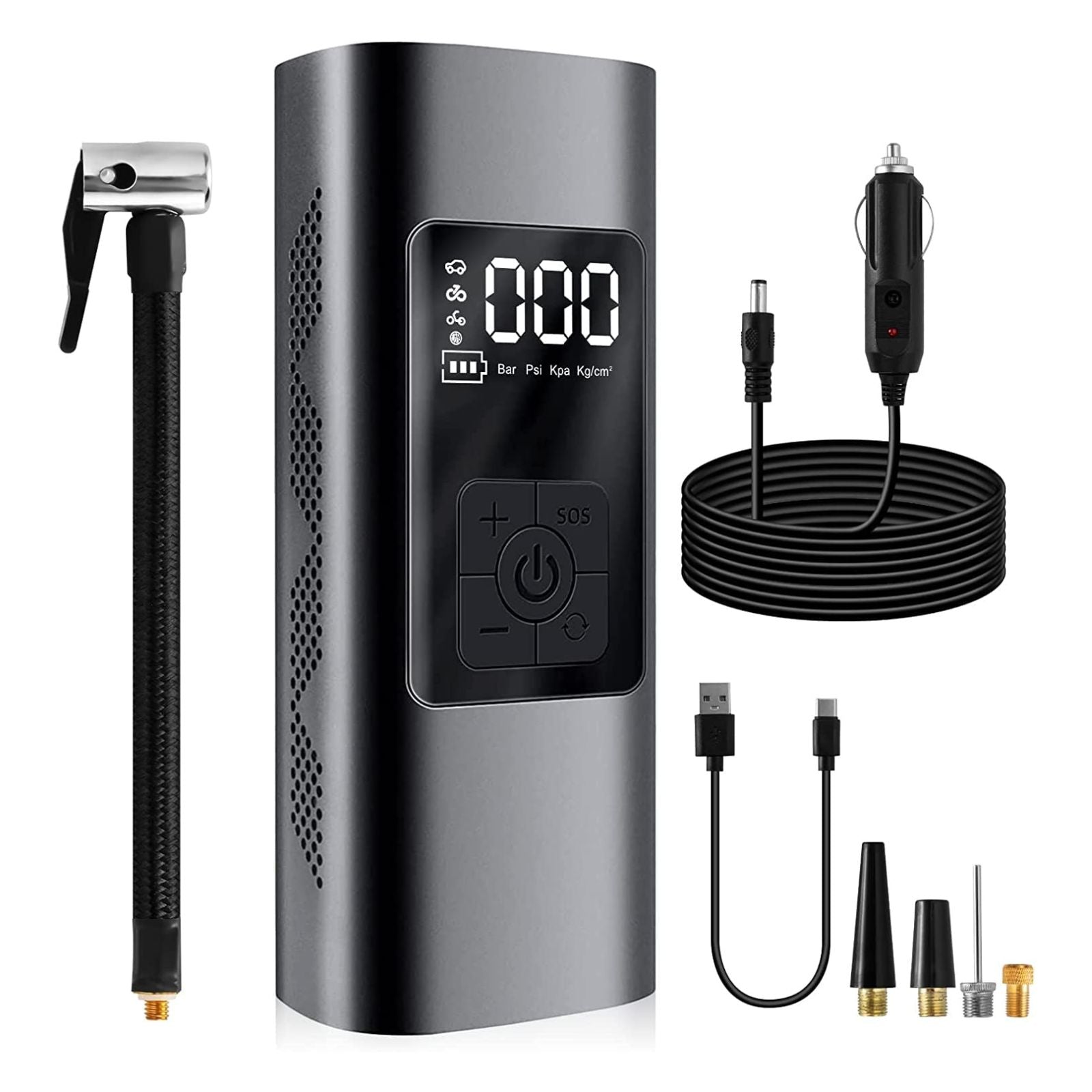 USB Rechargeable Cordless Tyre Pump Portable Car Tire Inflator Electric Air Pump