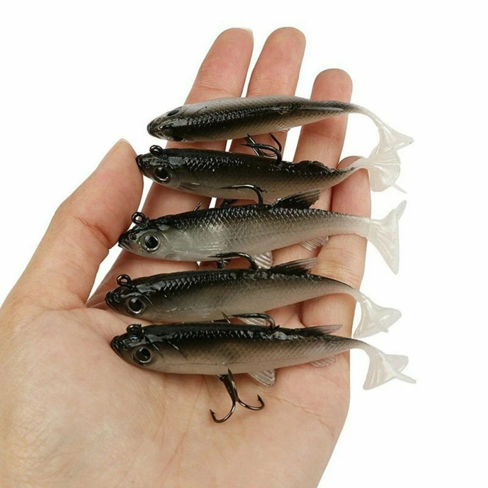 T-Tail Soft Plastic Fishing Lure Baits for Freshwater and Saltwater 5x