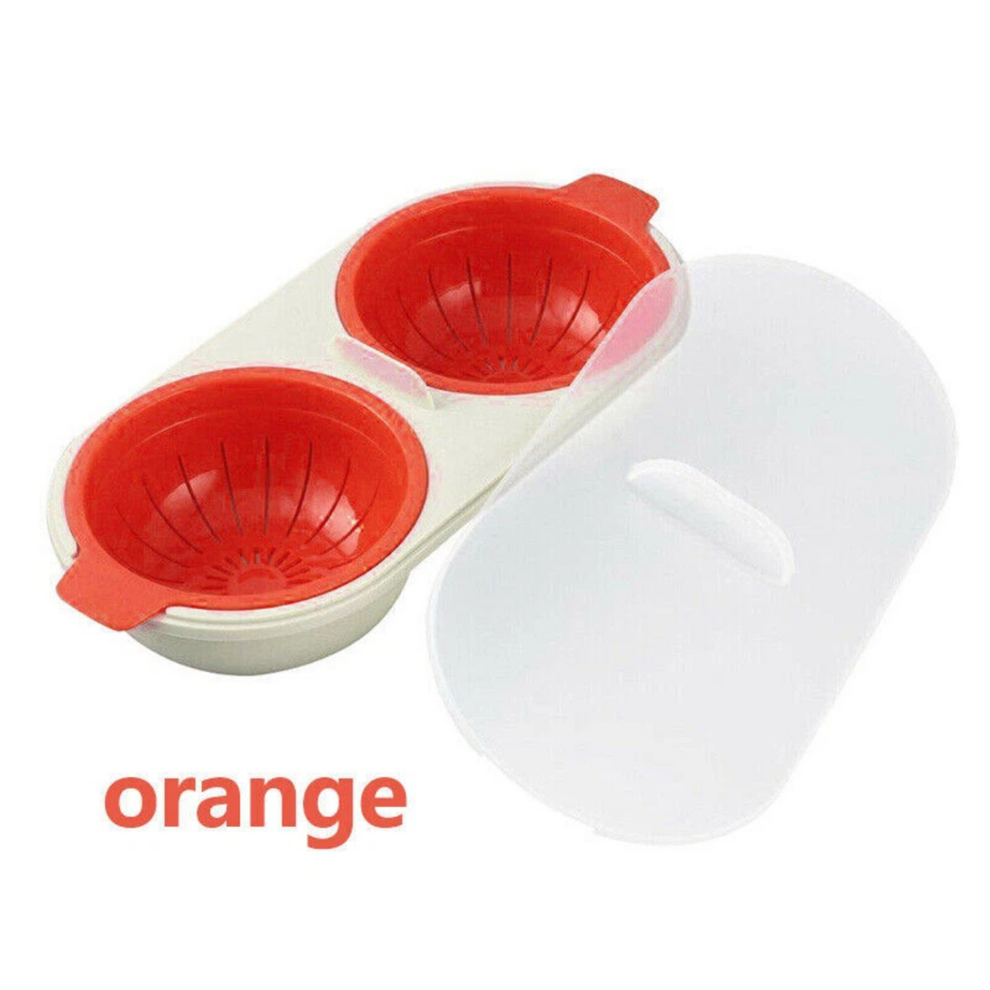 Sandwich Breakfast Cooker Egg Poacher Microwave Oven Kitchen Novelty Orange