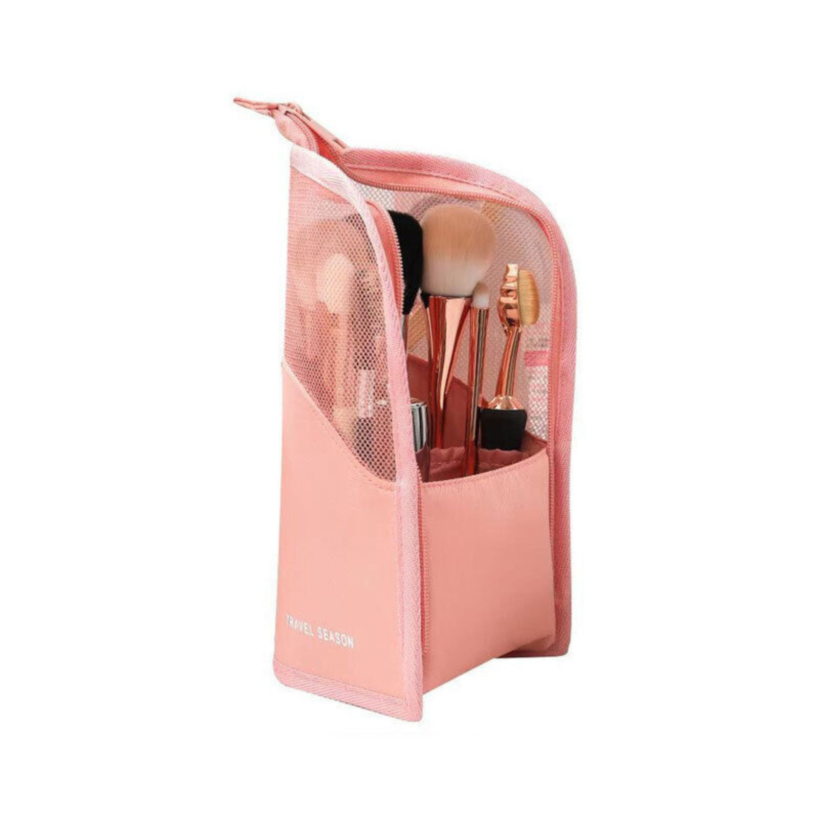 Pink Pouch Case Storage Holder Organizer Stand Cosmetic Bag Travel Makeup Brush