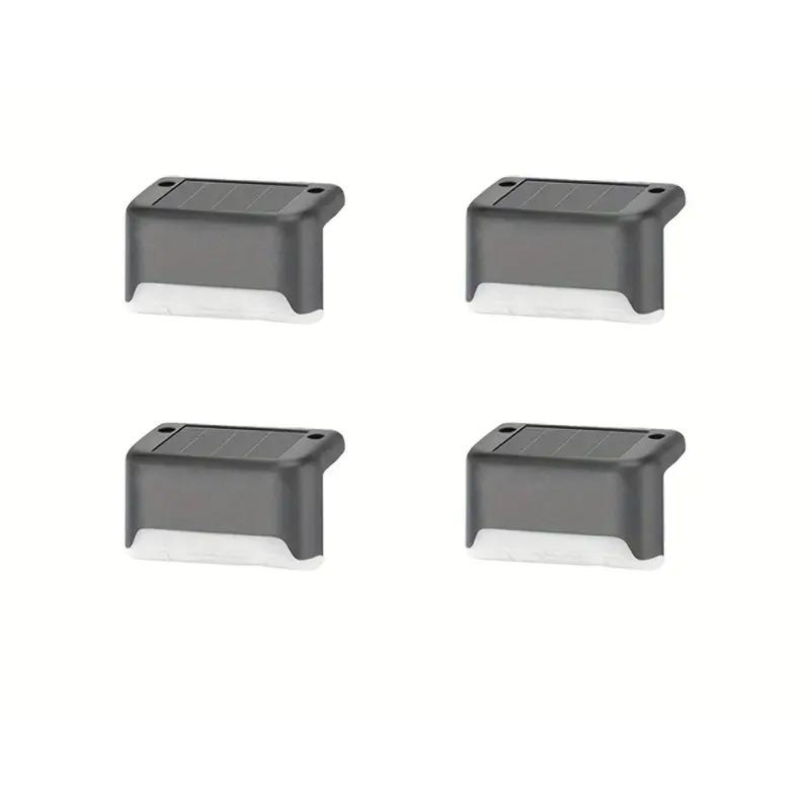 4pcs Pathway Stairs Step Fence Lamp Outdoor Solar LED Deck Lights Path Black