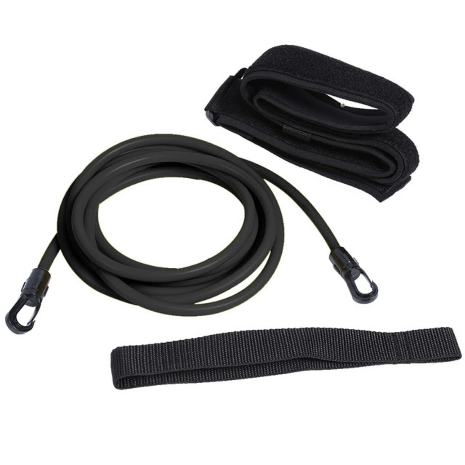 Black Swimming Resistance Trainer Belt 4 Meters Swim Training Tool