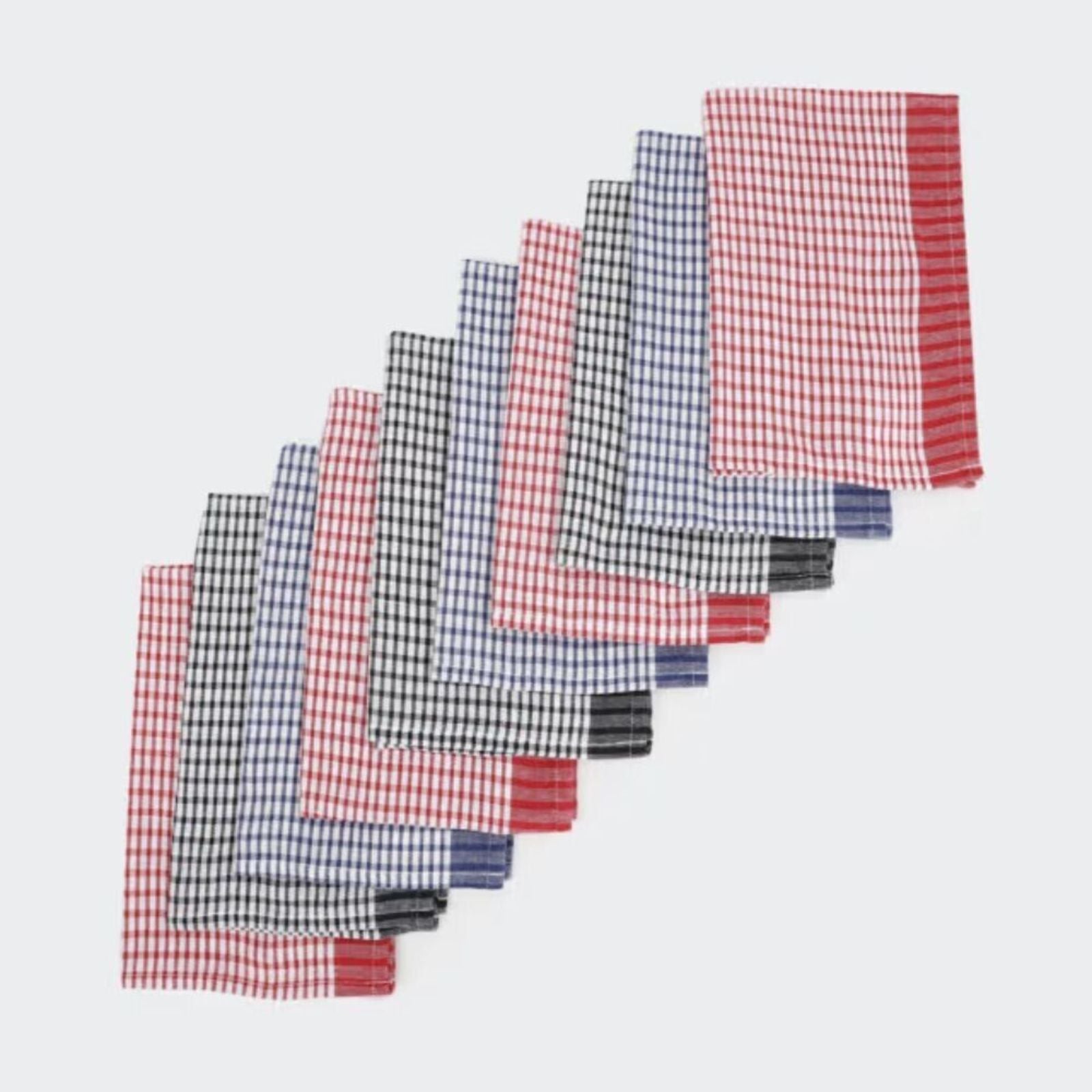 Kitchen Home Dining Cotton Striped Tea Towels 10 Pack Dishes Cloths Linen