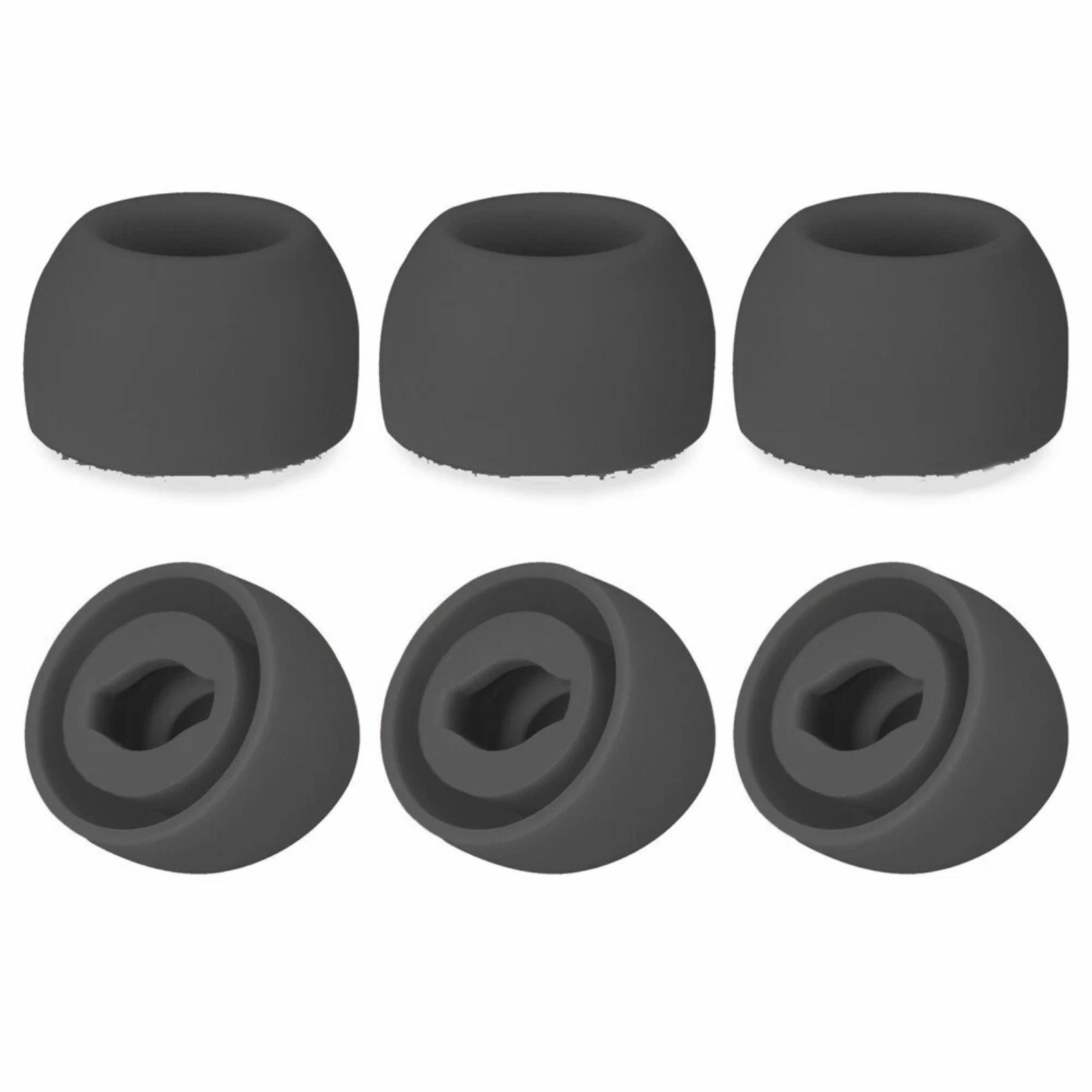 Silicone Ear Tips Replacement Earplugs Black Noise Cancelling Comfort Fit