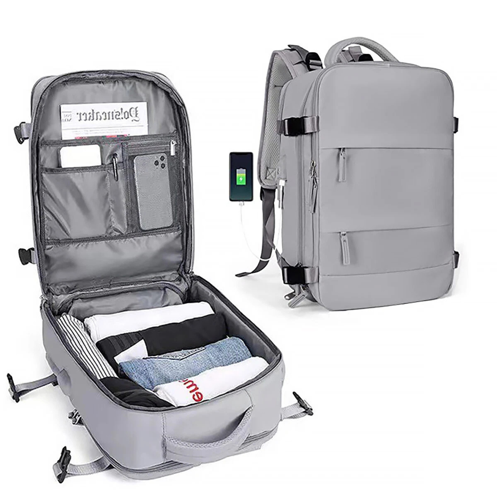 Waterproof Travel Backpack Outdoor Hiking Camping Bag Pack Grey