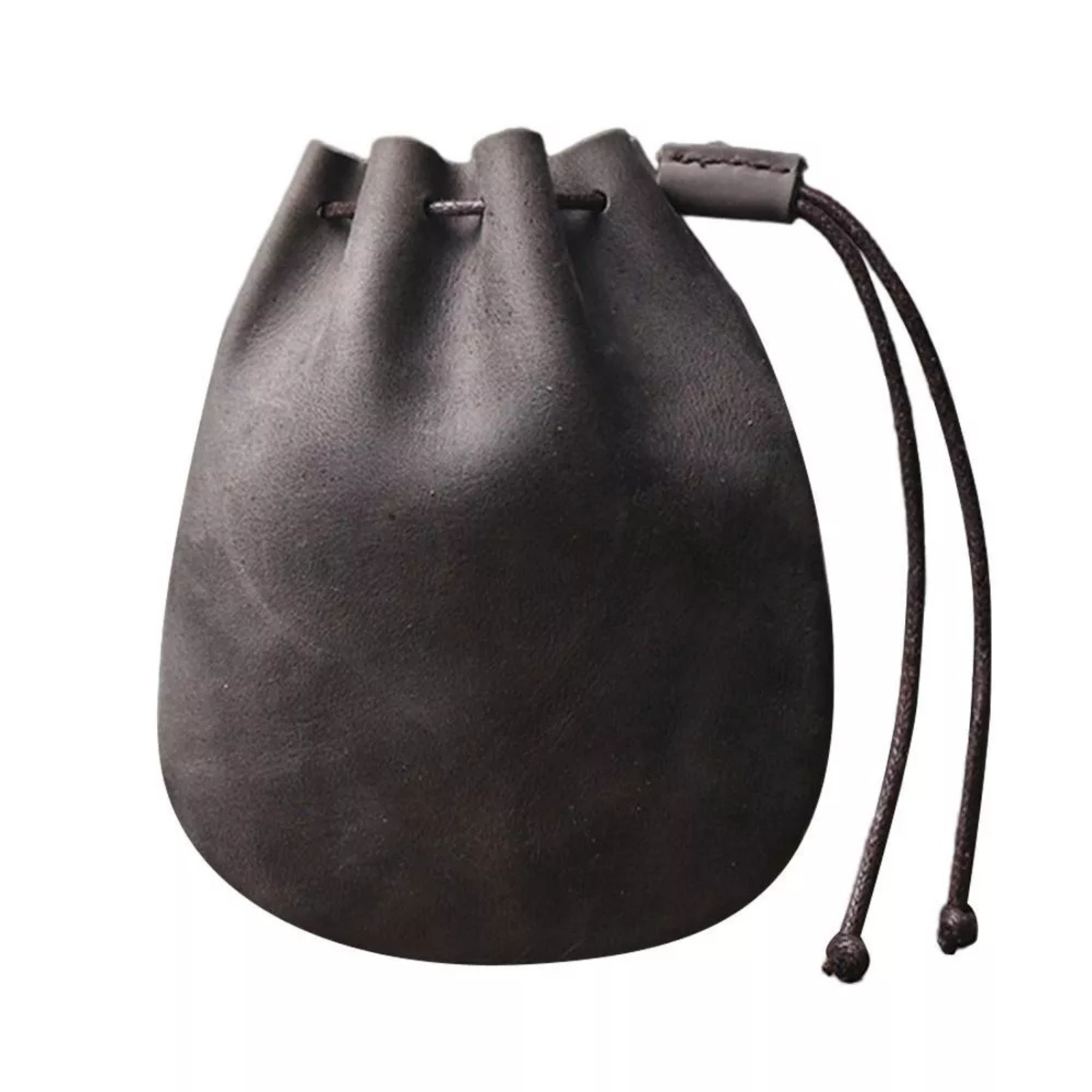 Storage Bag Travel Strap Purse Vintage Leather Coin Pouch Drawstring 03