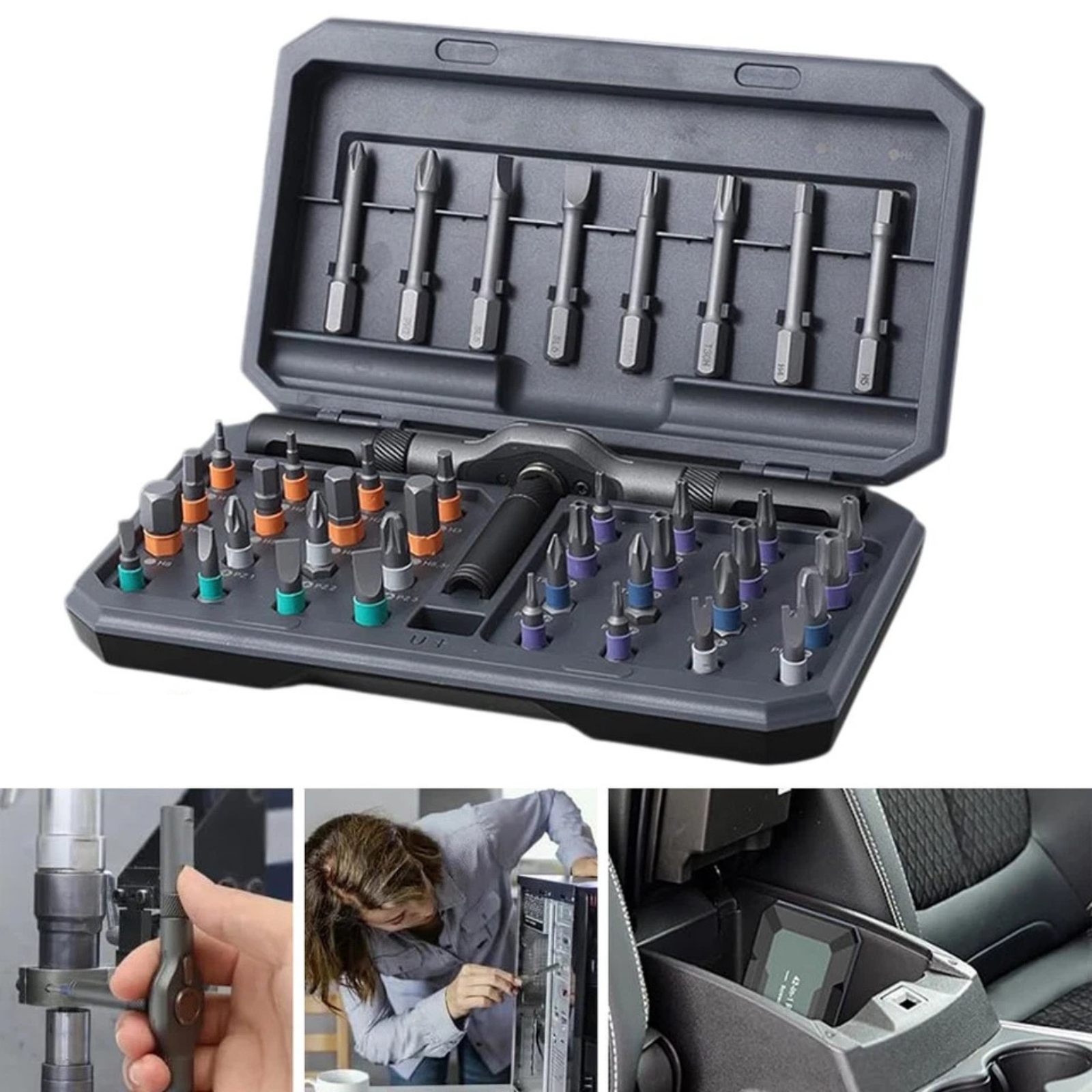 Magnetic Screwdriver Ratchet Set 42 in 1 DIY Repair Toolkit with Accessories