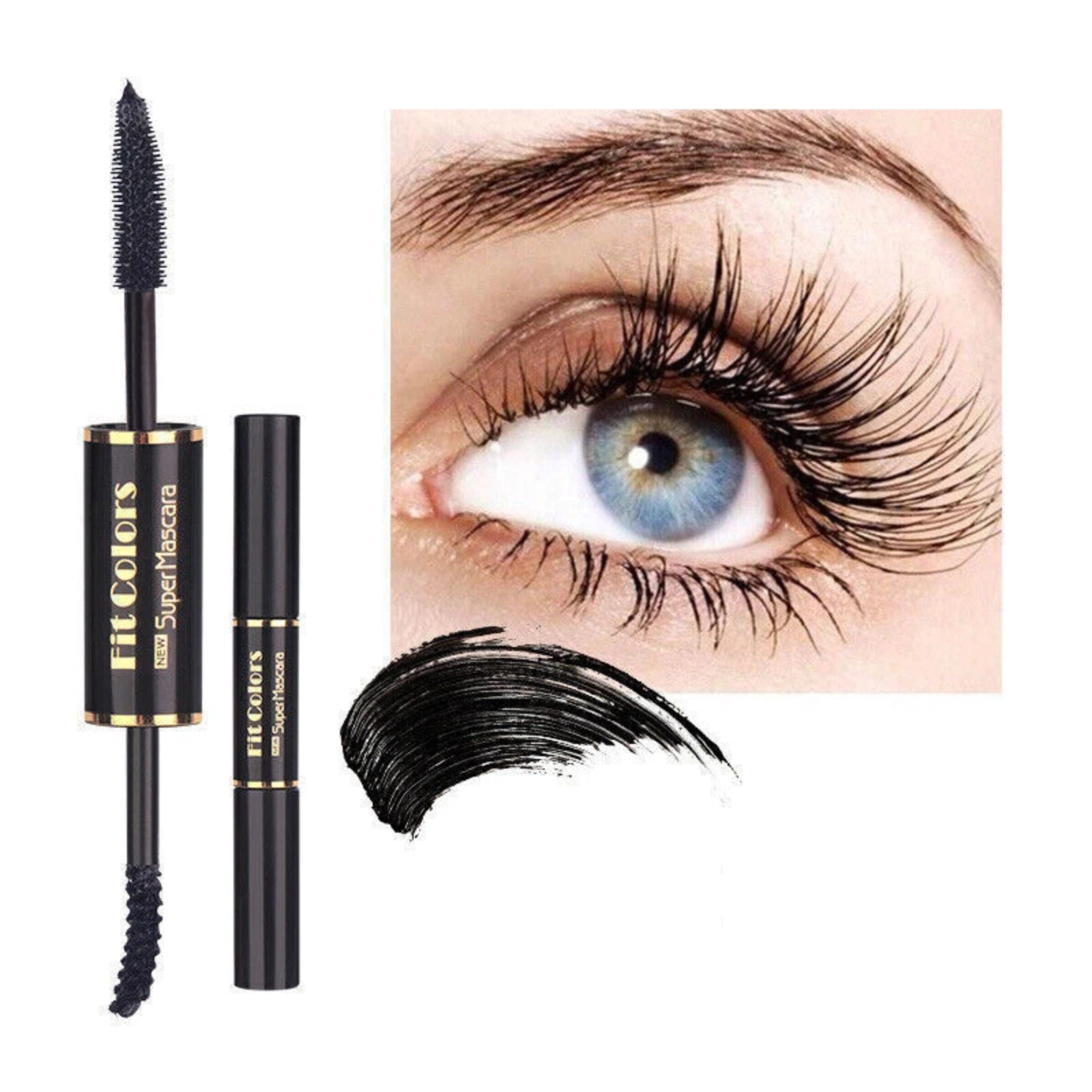 4D Dual Side Silk Fiber Eyelash Mascara Black Volumising & Curl Boos