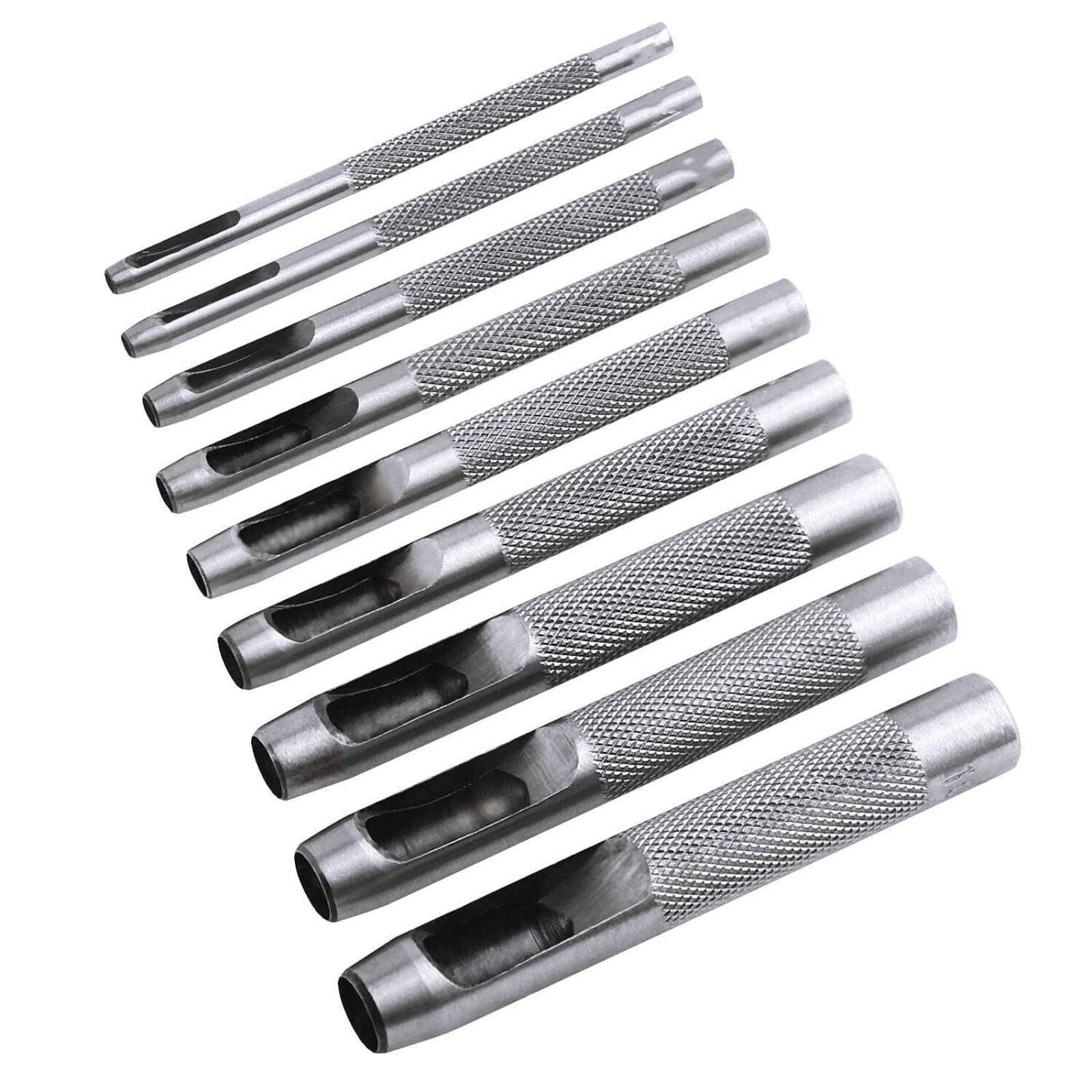 9pcs Leather Hole Punching Tool Set Hollow Punch Gasket Cutter