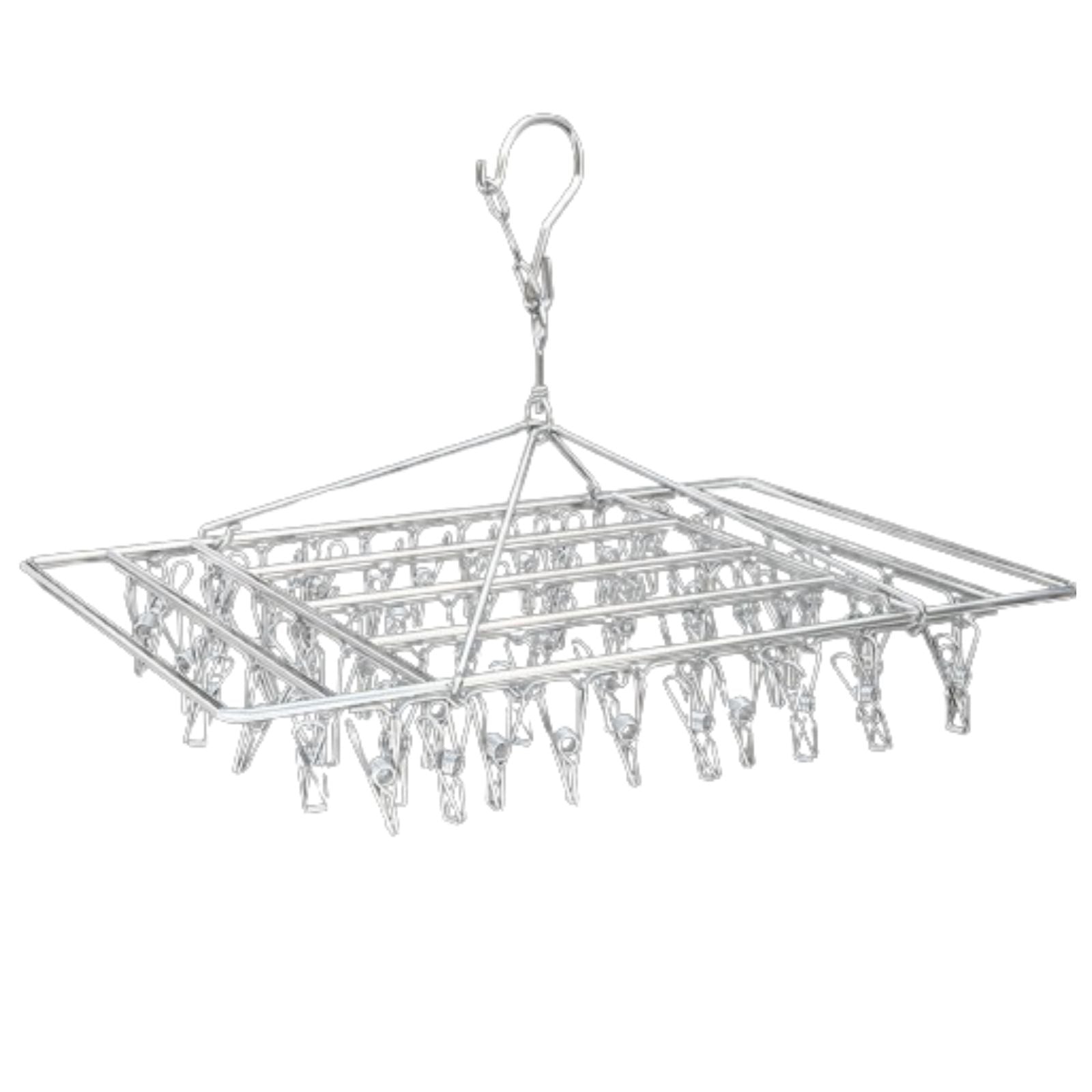 55 Pegs Laundry Clothes Sock Underwear Hanger Stainless Steel Rack