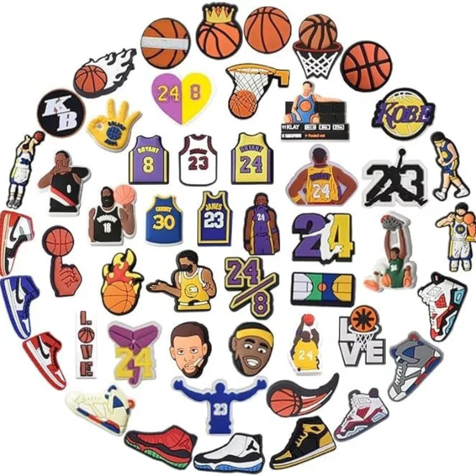 Mix Clog Sandal Decoration 50Pcs Basketball Series Fashion Shoes