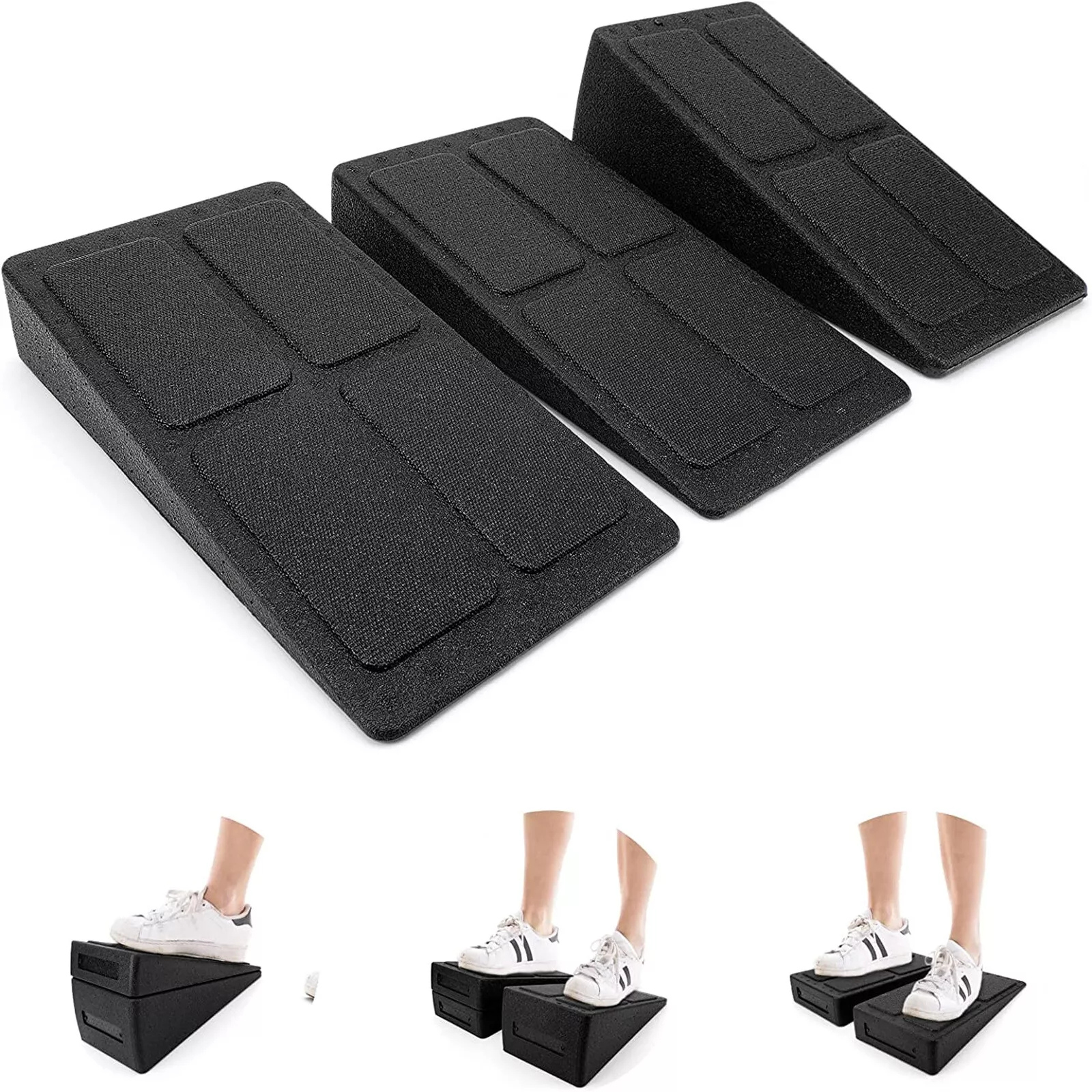 3X Adjustable Slant Squat Wedge Boards for Stretching and Calf Trainin