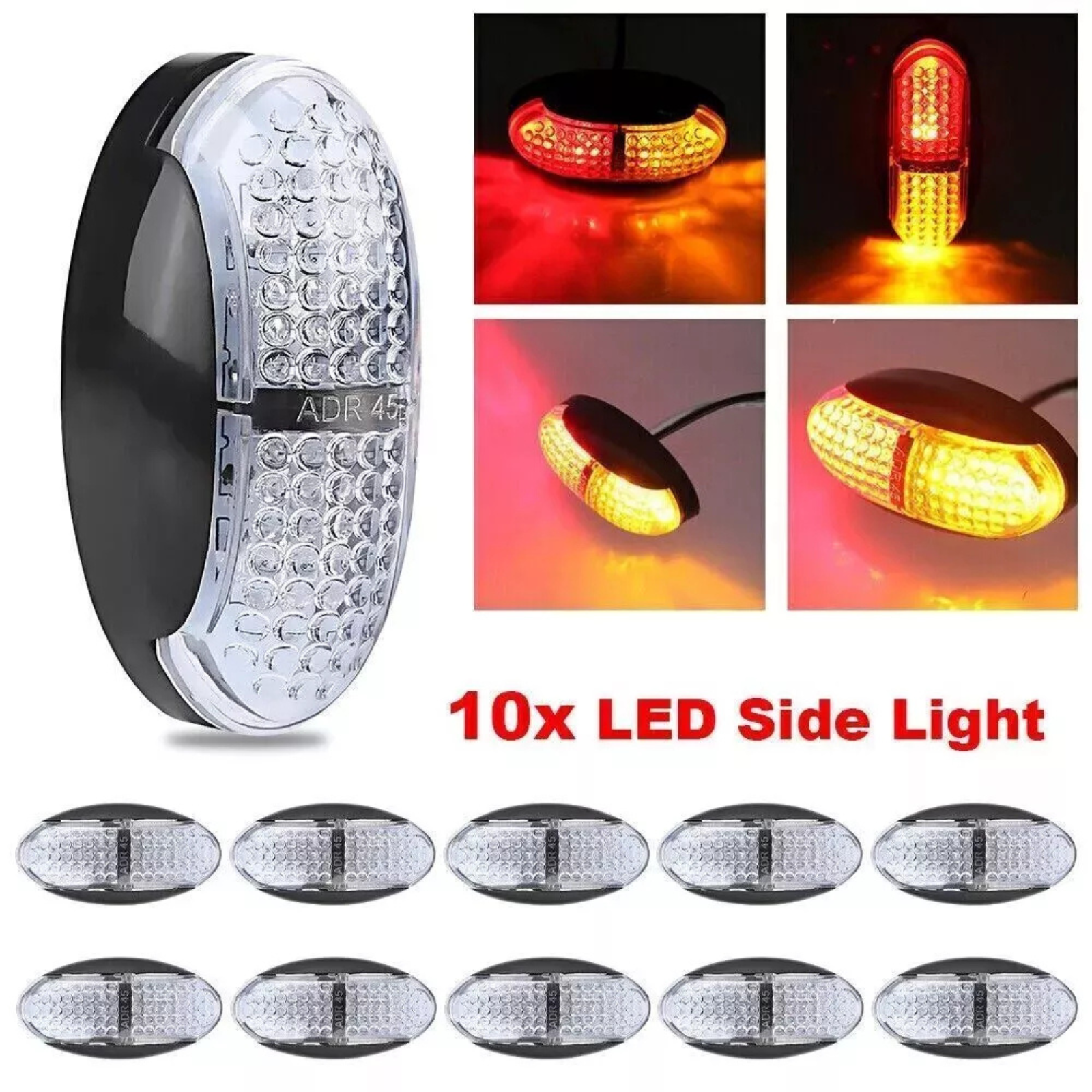 10x Clearance Lights Side Trailer Truck Caravan LED Marker Lamp Multi Volt