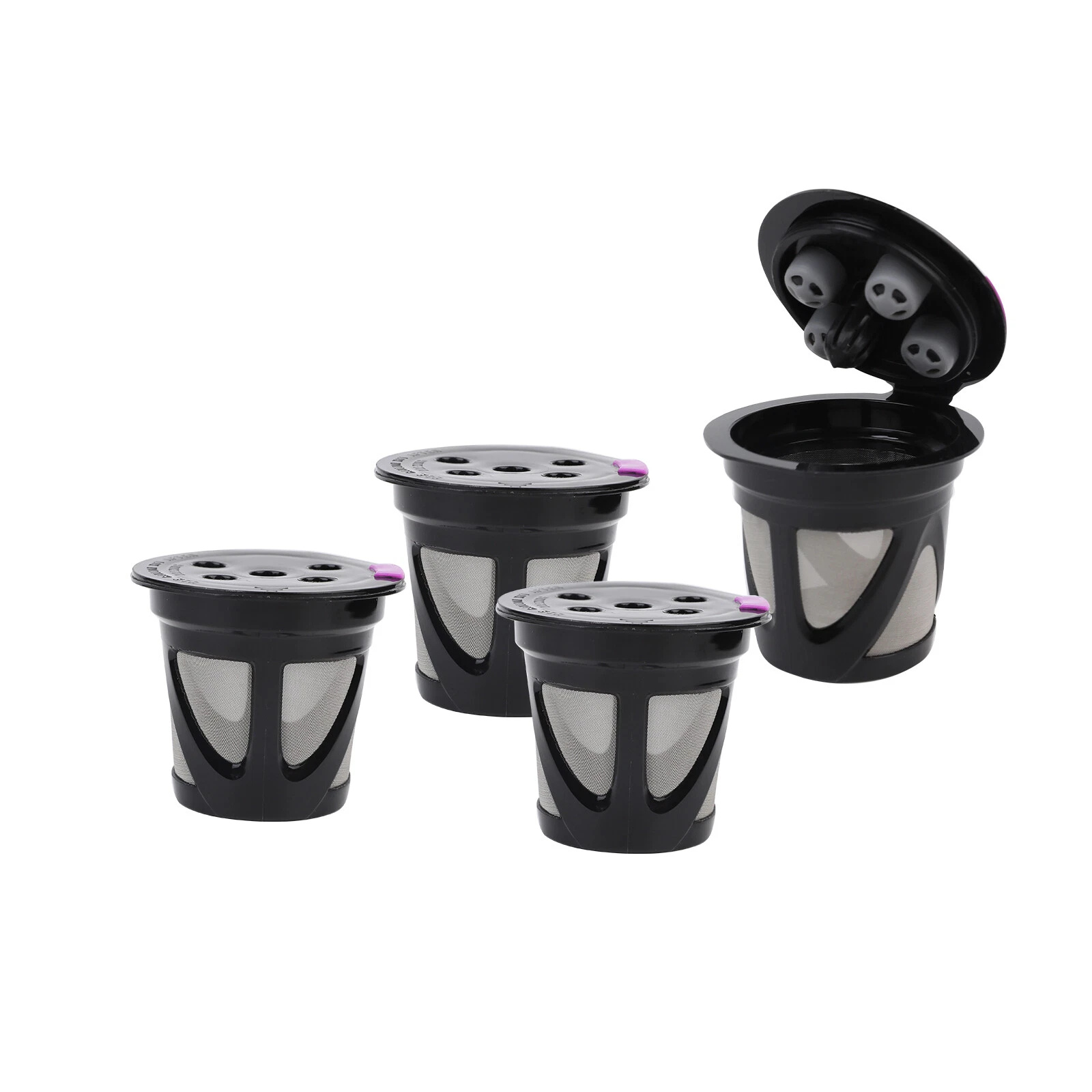 4 Pieces Refillable Coffee Pods Compatible Reusable Capsule Filter Set