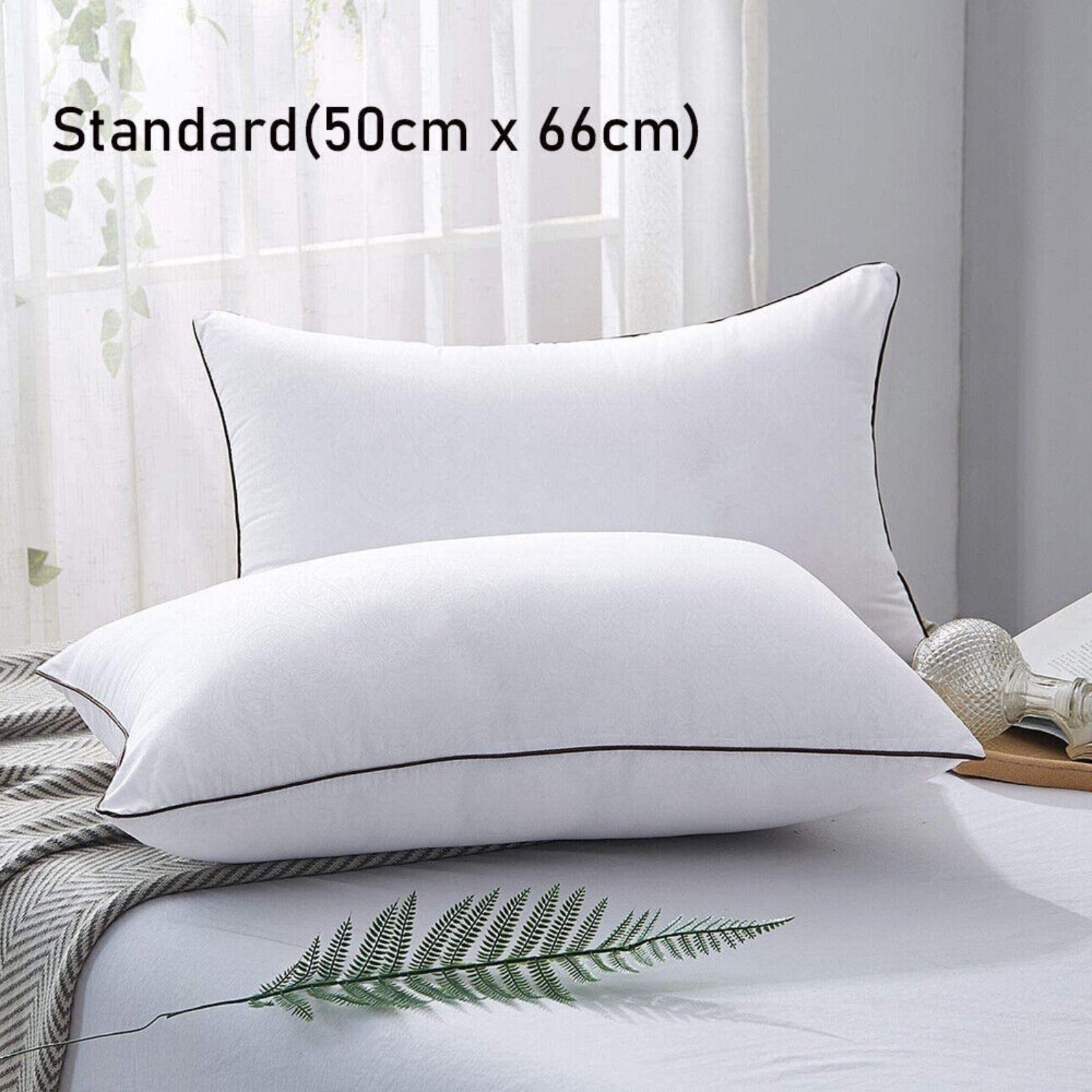 2 Pack Ultra Standard Size Soft Breathable Quality Bamboo Pillows Hotel Quality