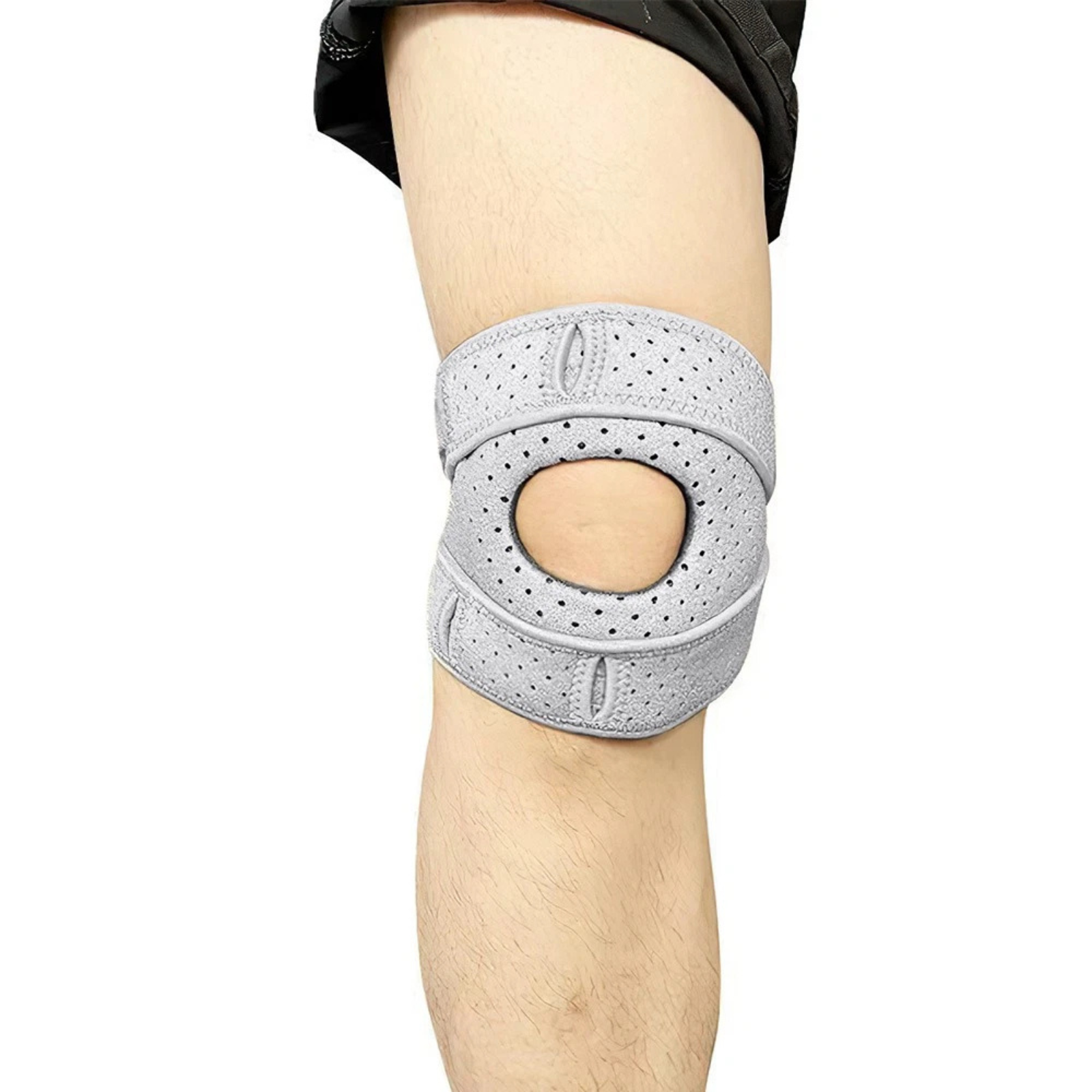 Gray Wellknee Knee Brace Sleeve for Men & Women Adjustable Patellar Support