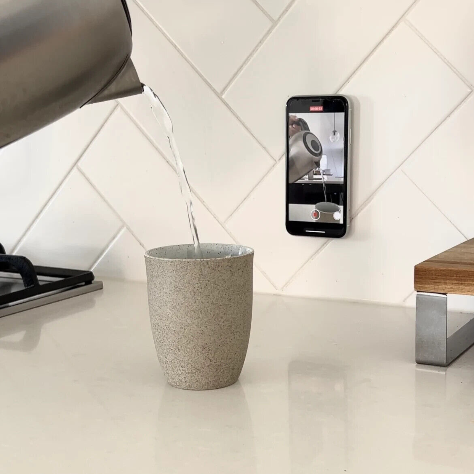 Mobile Phone Fixture Silicone Suction Cup Phone Holder White