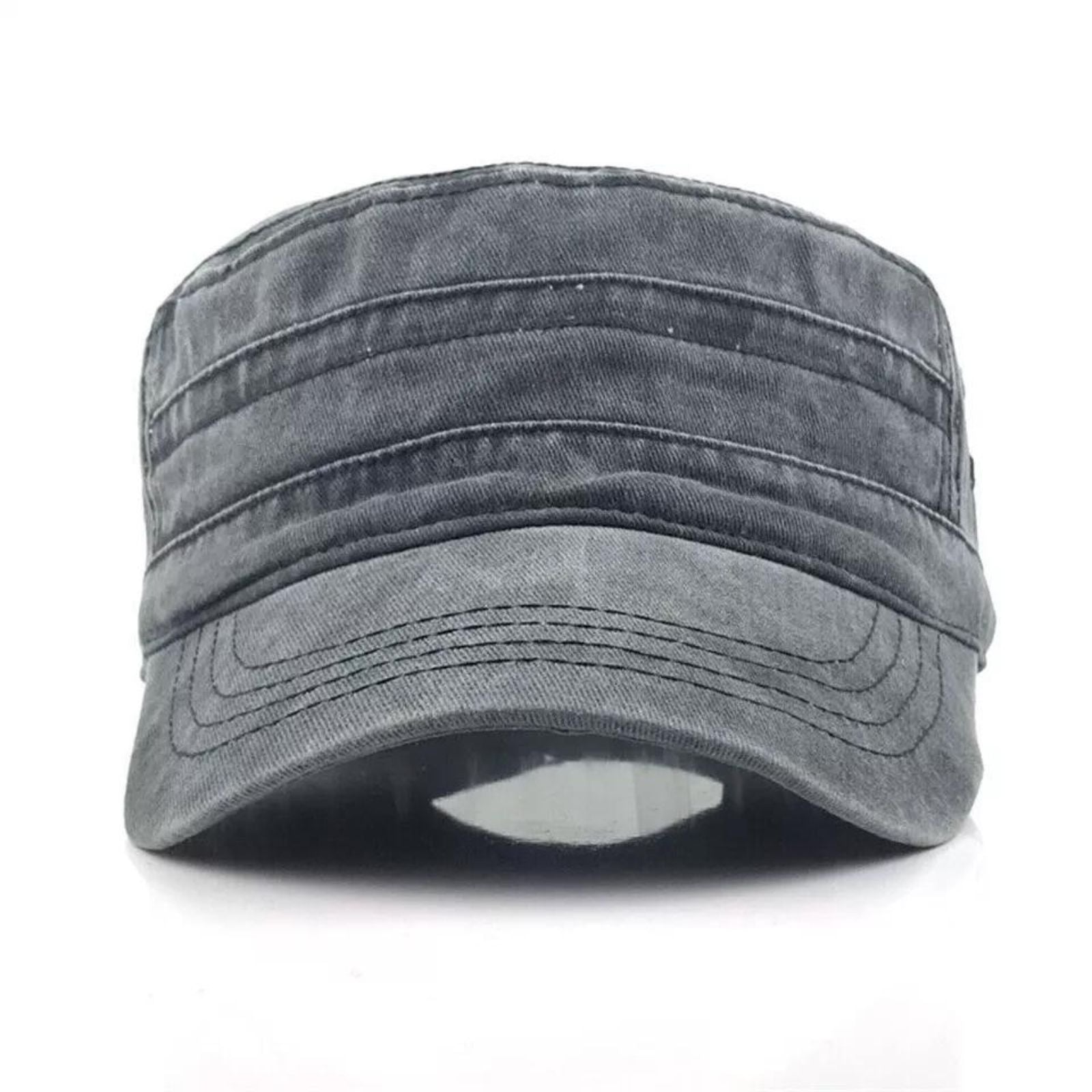 Cadet Field Military Cap Style Adjustable Classic Army Plain Gray Baseball Hat