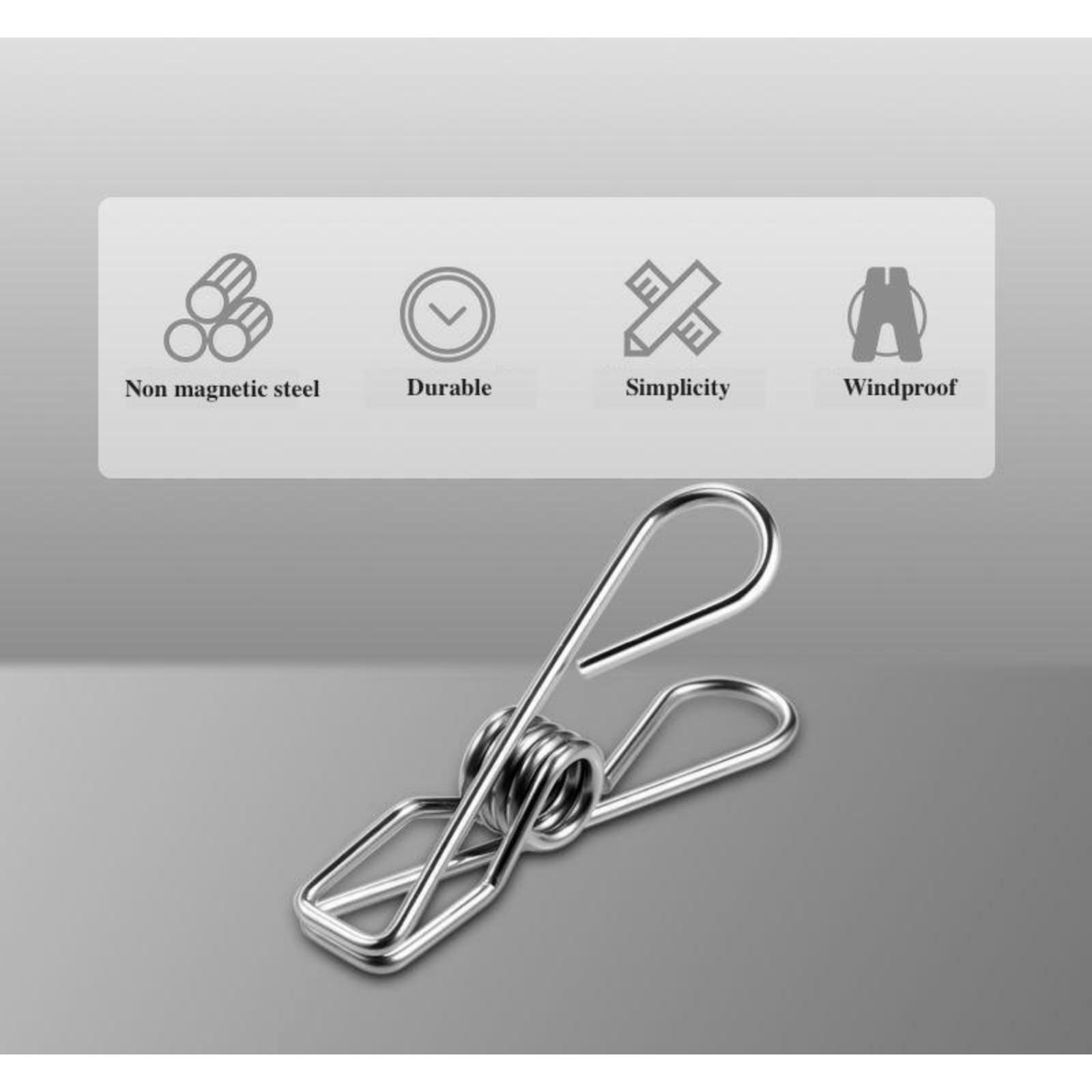 Hanging Clips Pins Laundry Windproof Clamp Stainless Steel Clothes