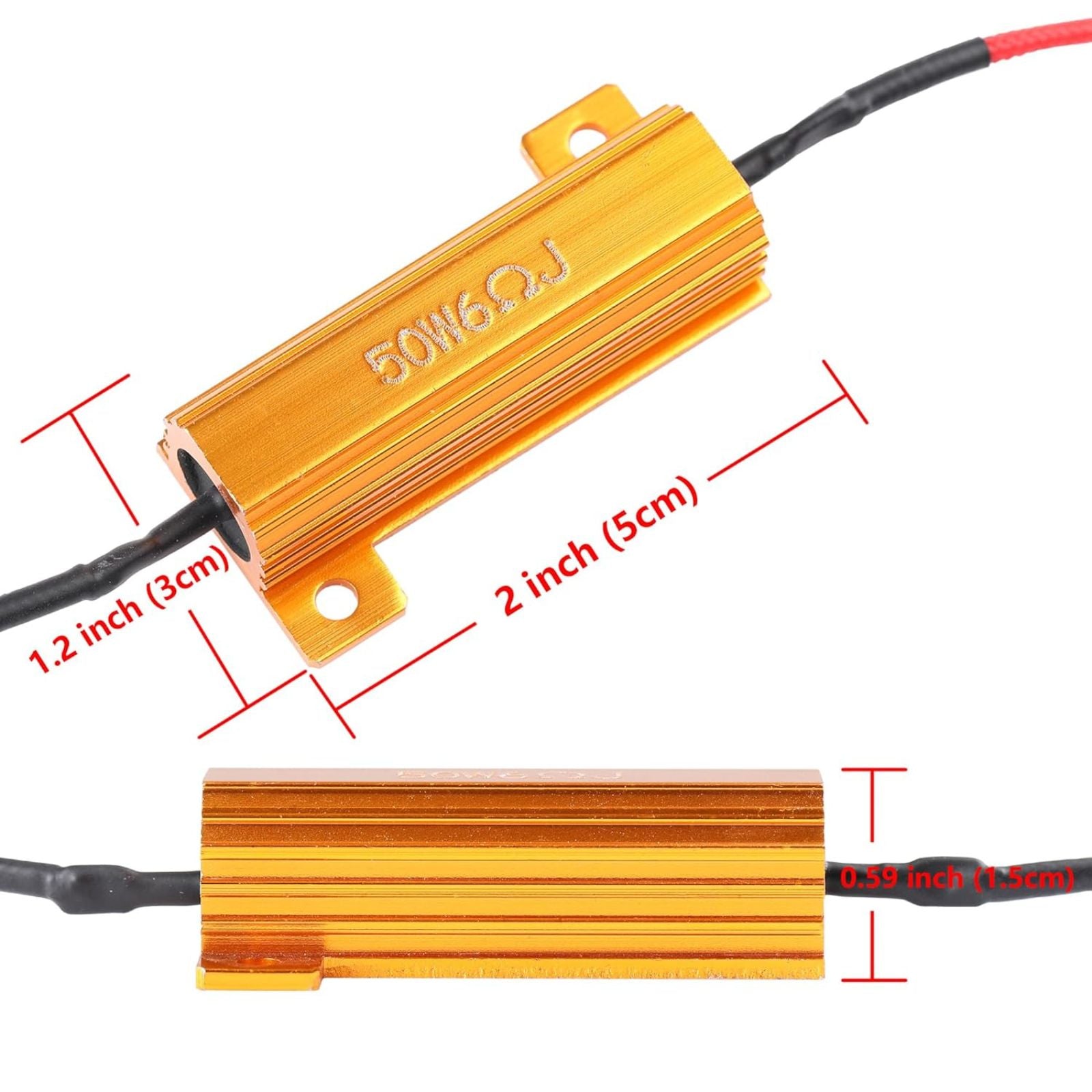 Relay Load Resistor 50W 12V 6Ω Bulbs Ballast Relay Rate 4X LED Indicator Relay