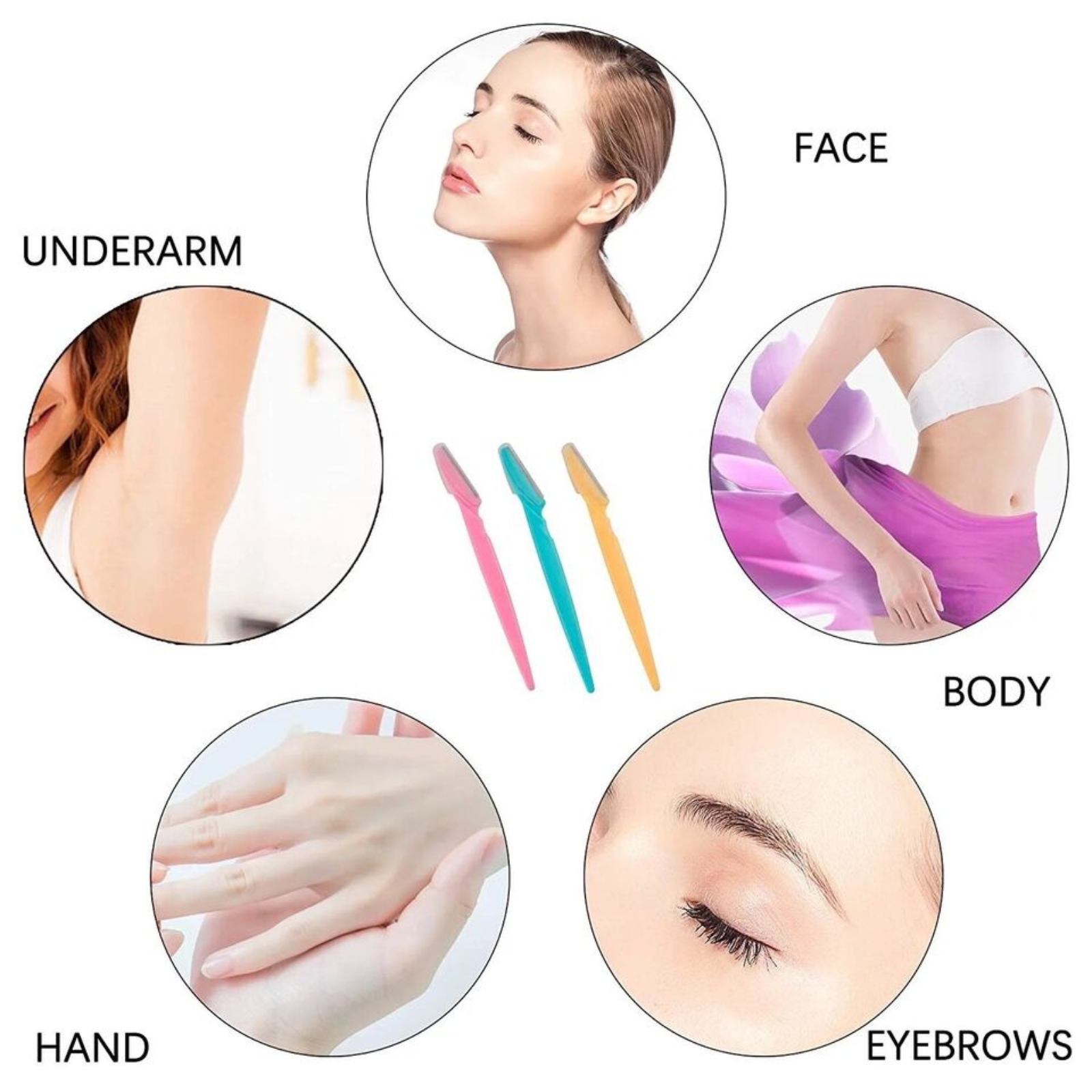 Hair Remover Tinkle Shaper Shaver Blade Knife Facial Eyebrow 3x Razor Trimmer