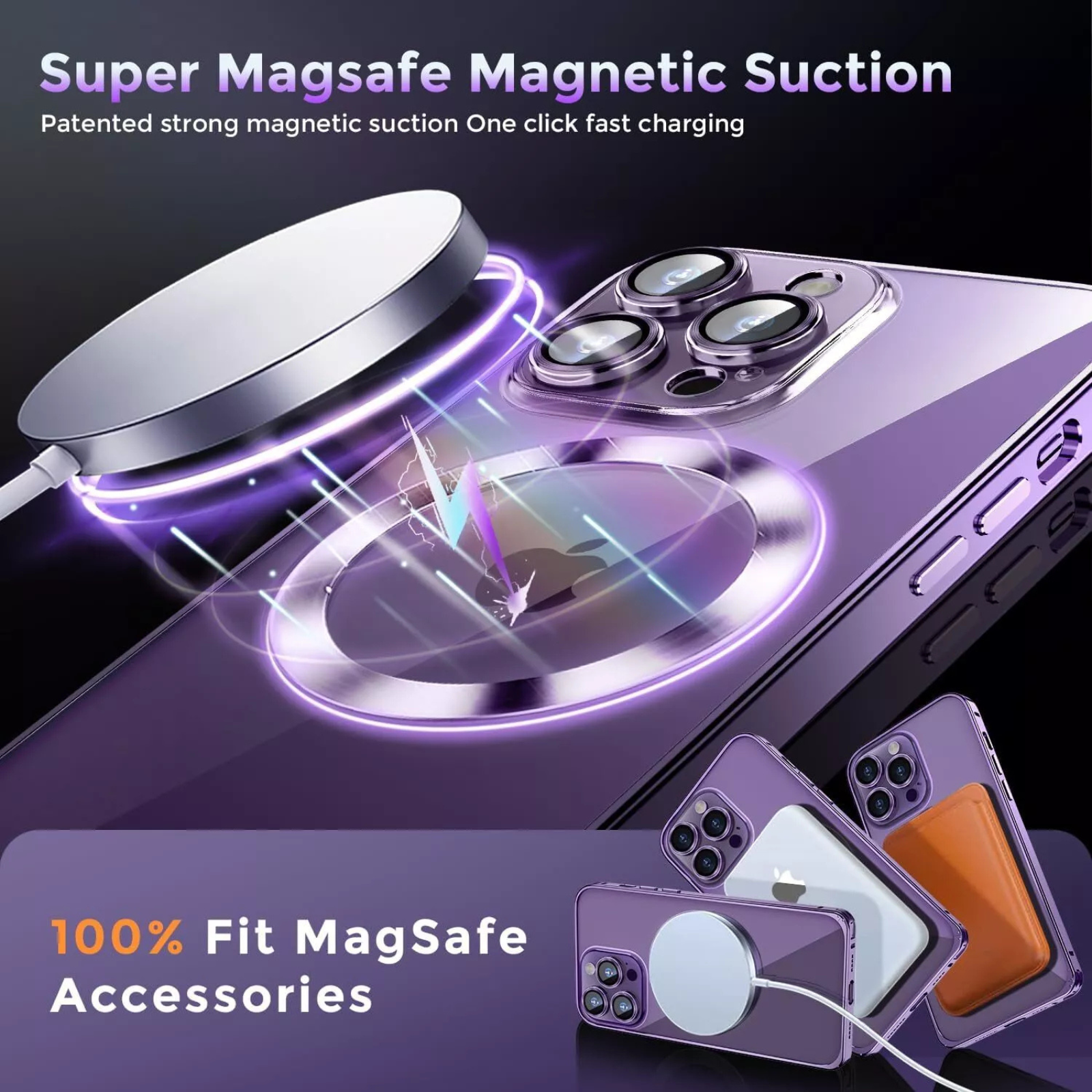 Shockproof Case Slim MagSafe Plating For iPhone 13 Pro Purple