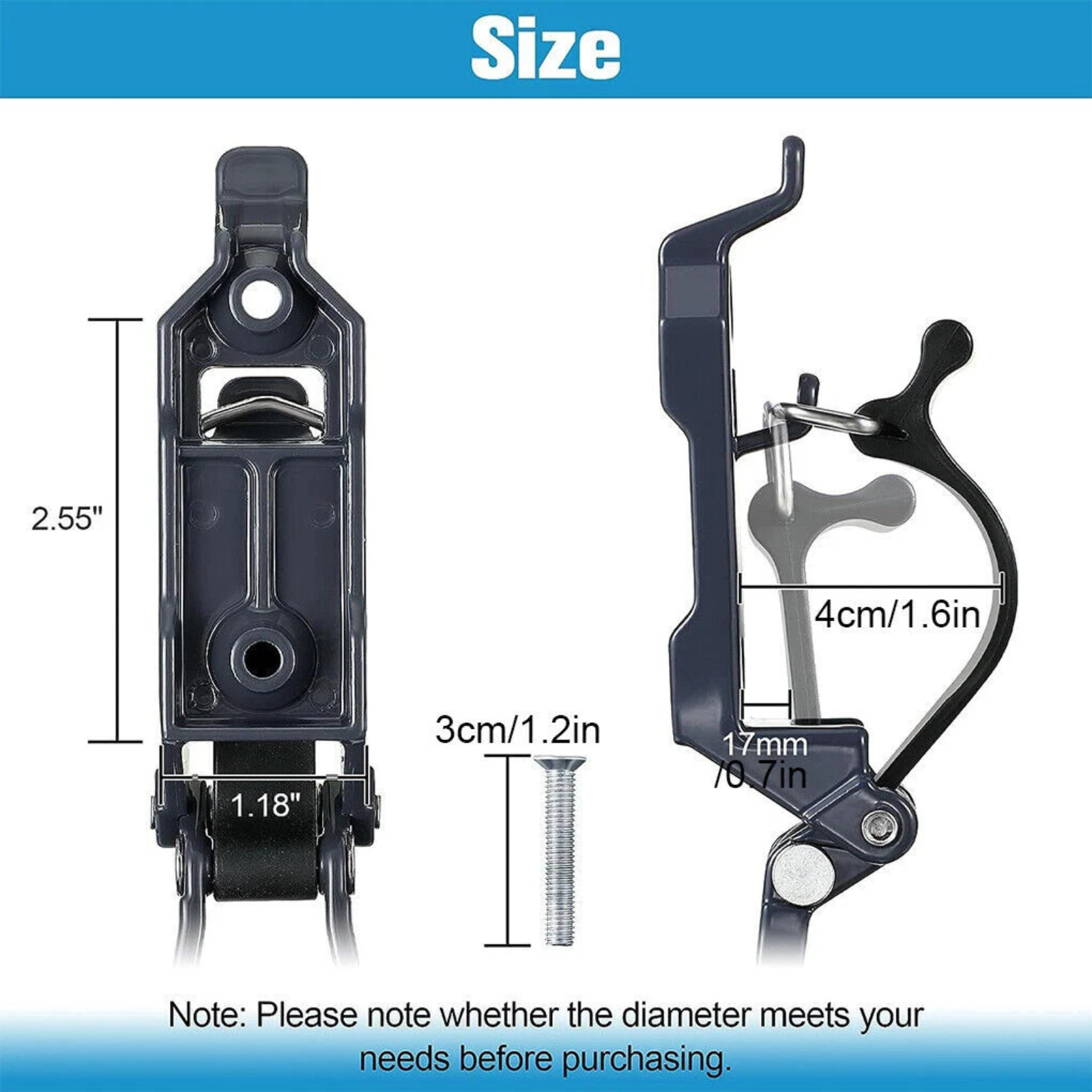 Black Shovel Mount Wall Mounting for Roof Rack Bracket Holder