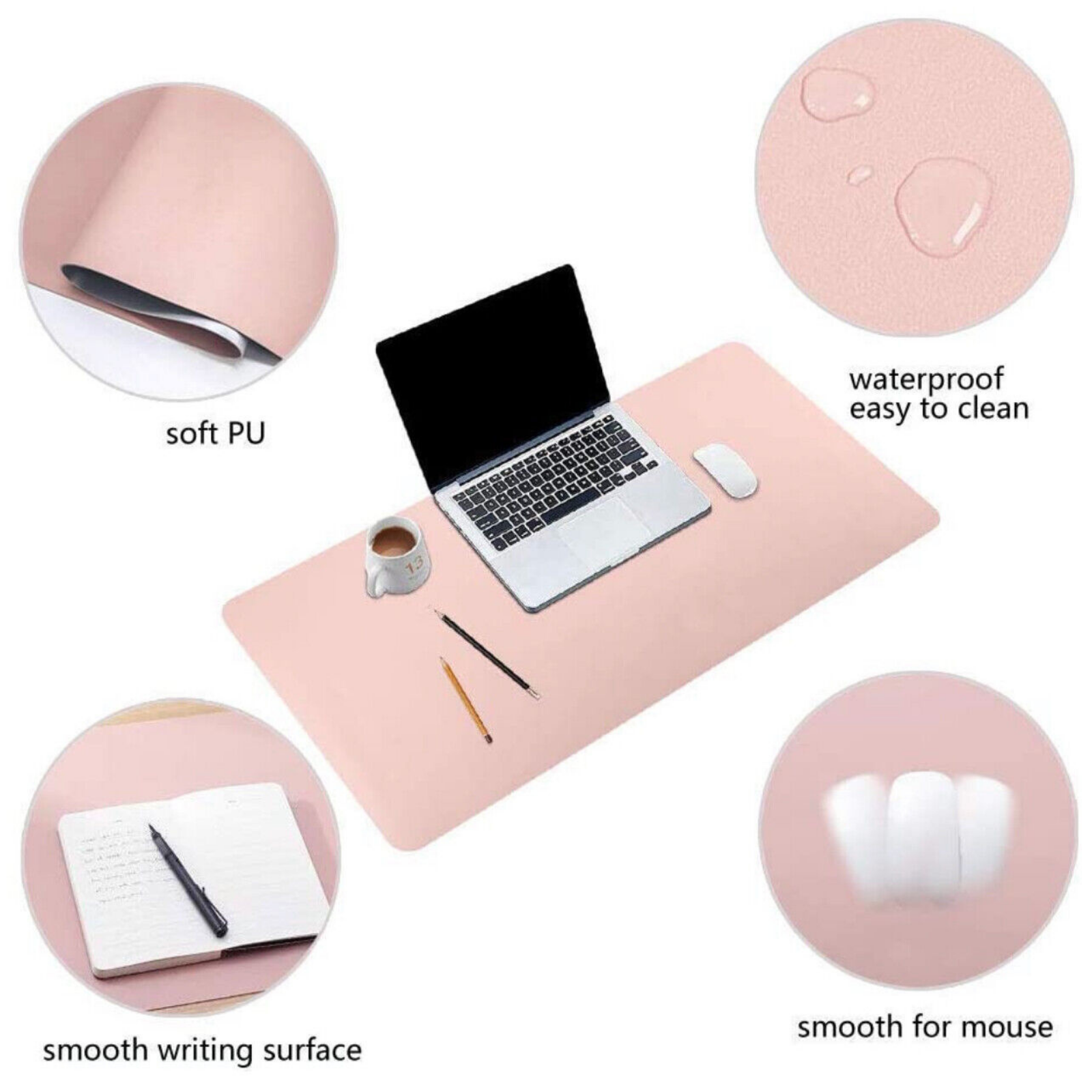 Waterproof Mousepad Desk Mat Large Leather Mouse Pad Gaming Anti-Slip Rubber