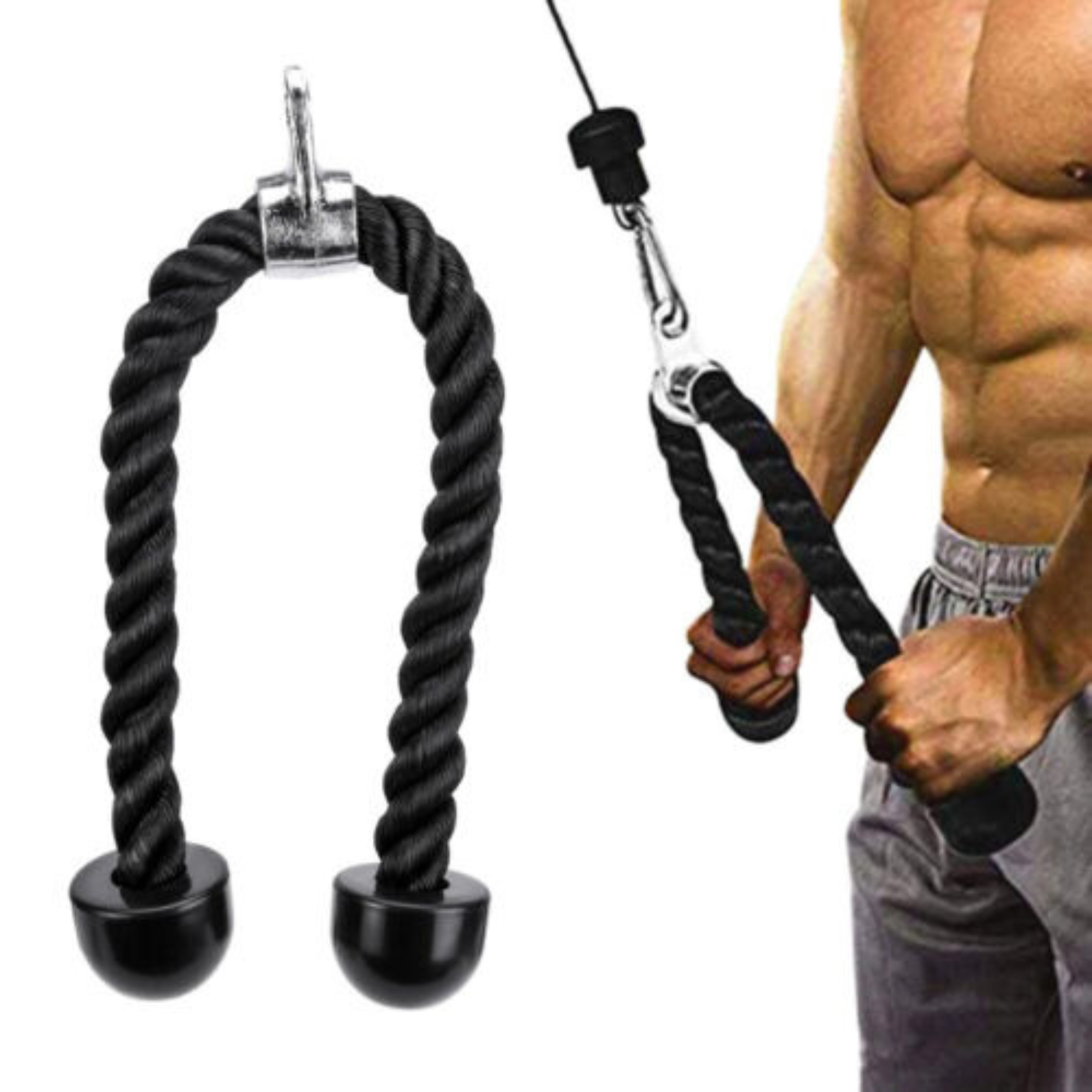 Gym Push Pull Cord Press Down Multi Lat Bar Tricep Rope Pulley Cable Attachment