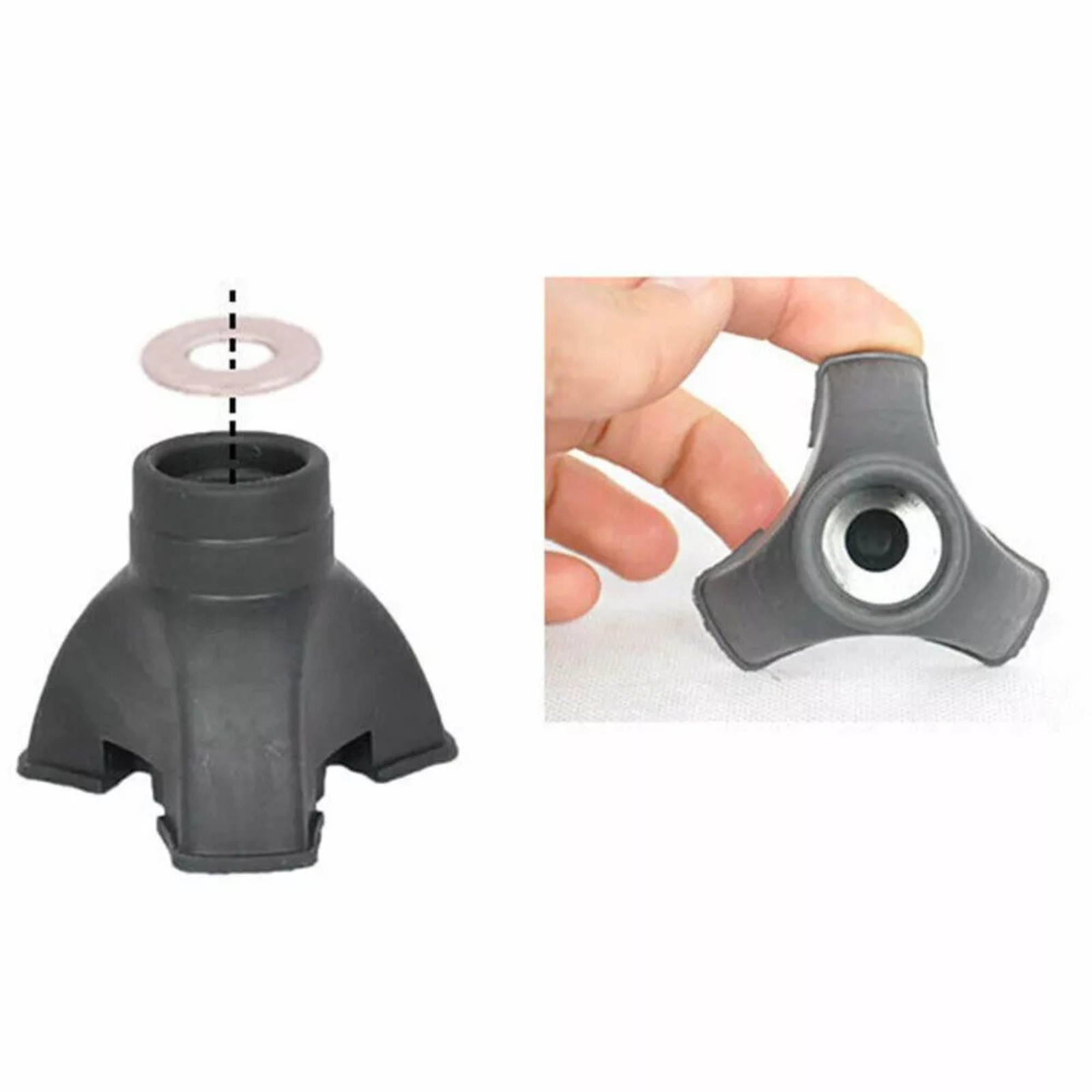 Non Slip End Foot Pad Standing Rubber Walking Stick End Tripod Cane Tip Self 2x