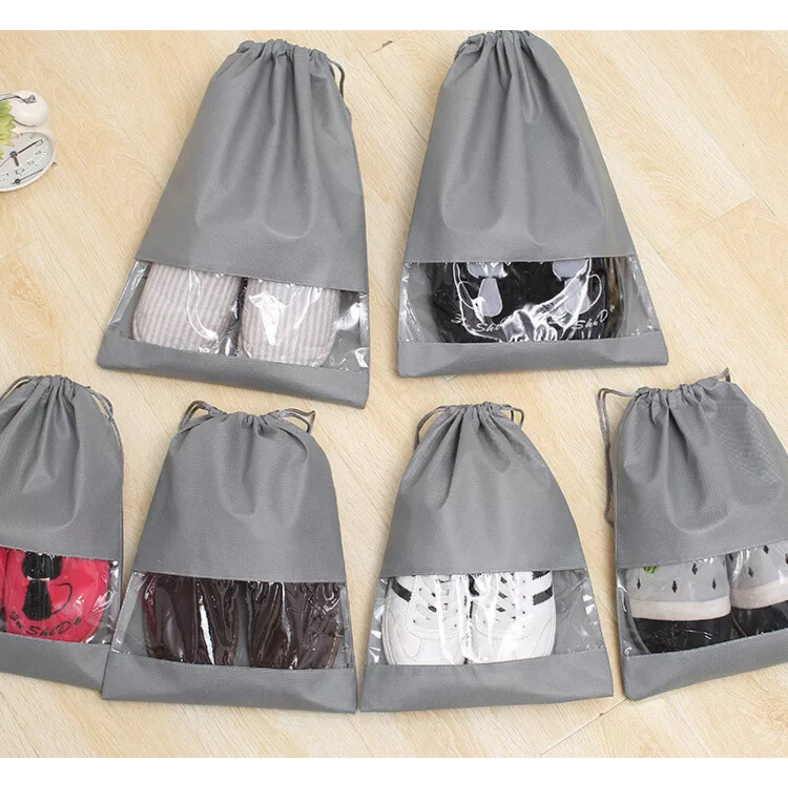 Drawstring Dust Bags Non-woven Portable Shoes Bag Travel Sport Storage Pouch