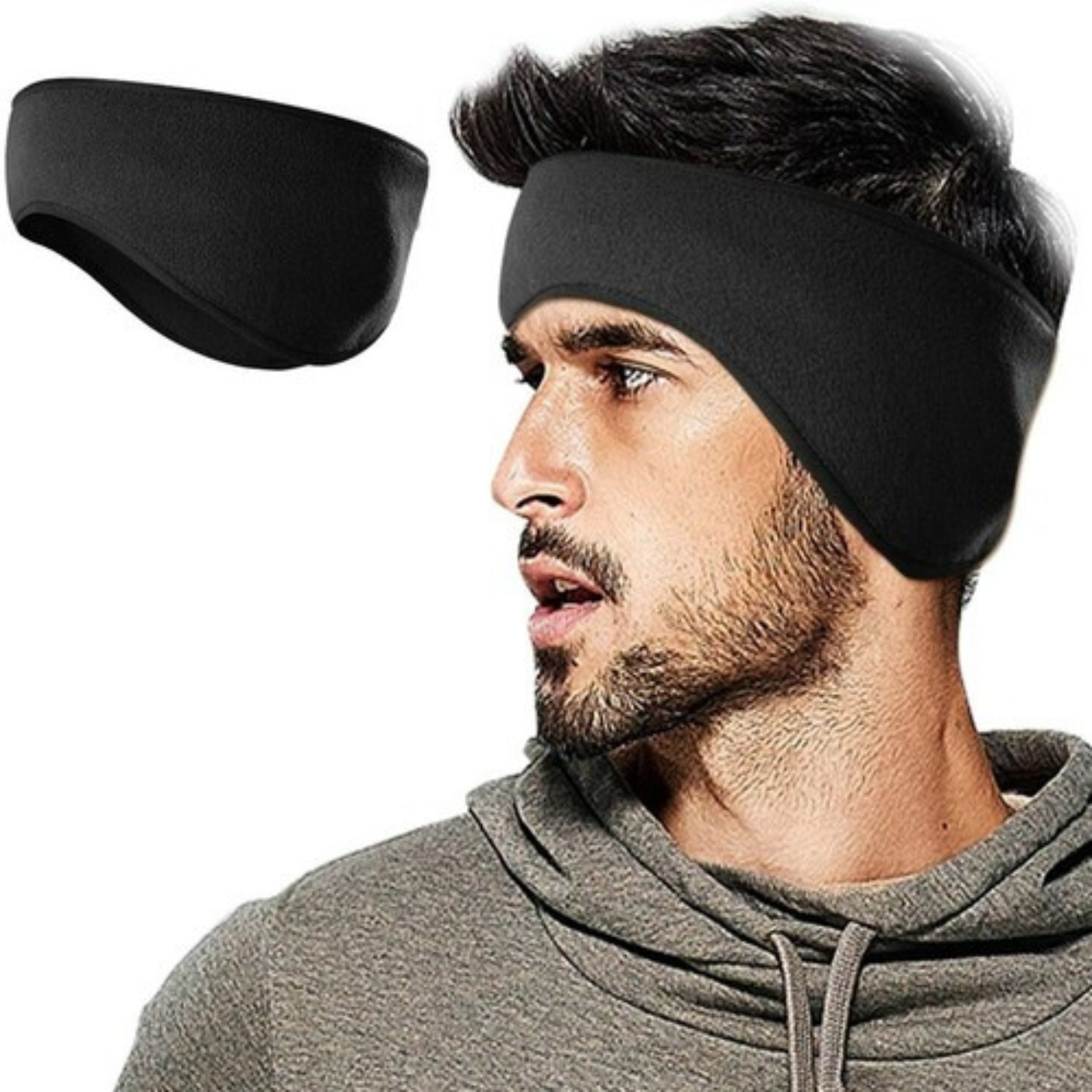 Ear Warmers Cover Head Band Outdoor Running Elastic Sports Hair Band Black